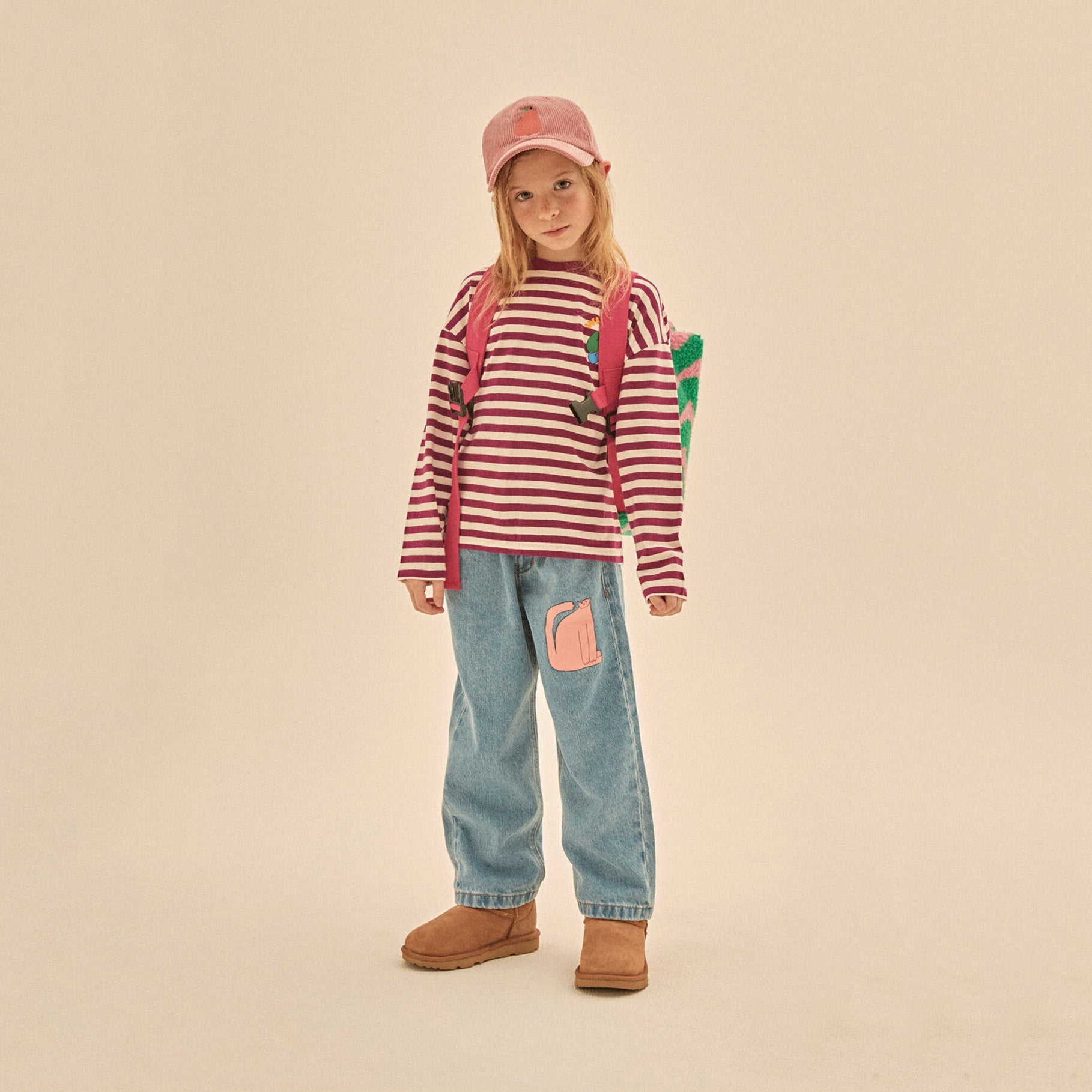 Boys & Girls Purple Stripes Cotton T-Shirt