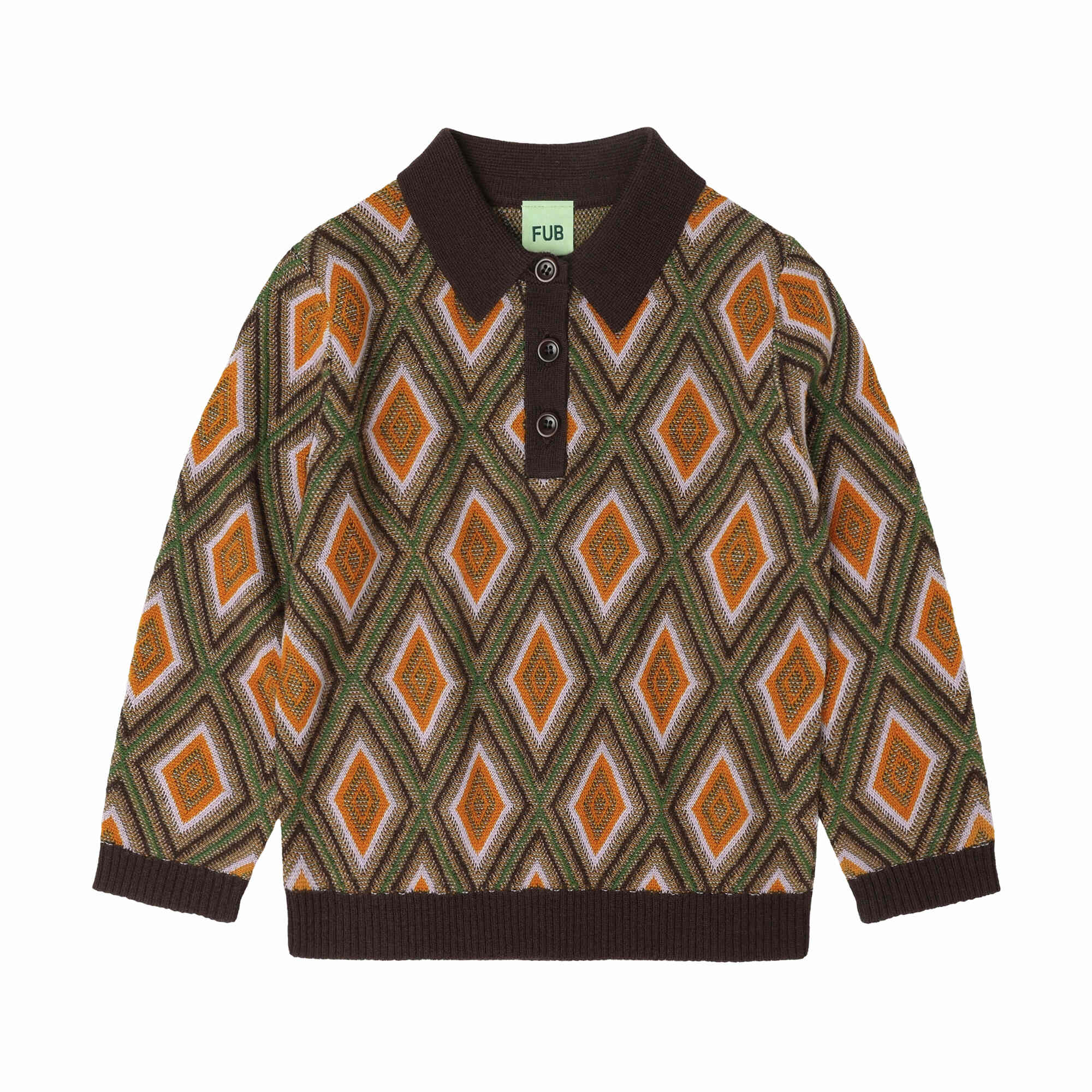Boys & Girls Mocca Check Wool Polo Shirt