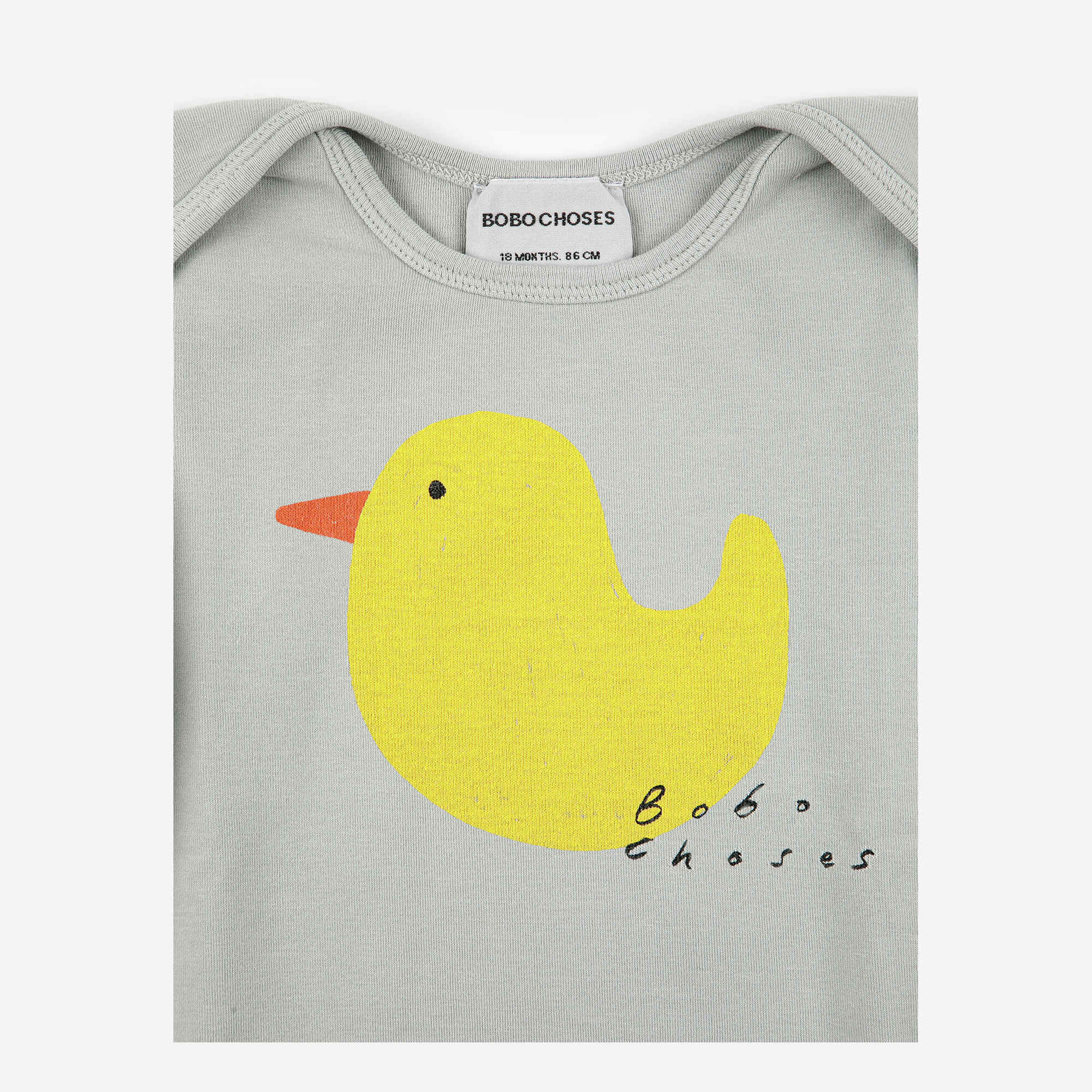 Baby Boys & Girls Light Grey Printed Cotton Babysuit