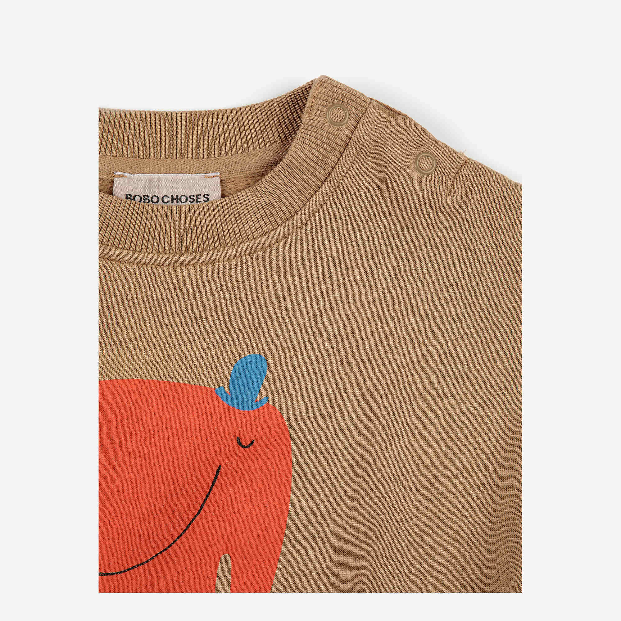 Baby Boys & Girls Brown Printed Cotton Sweatshirt