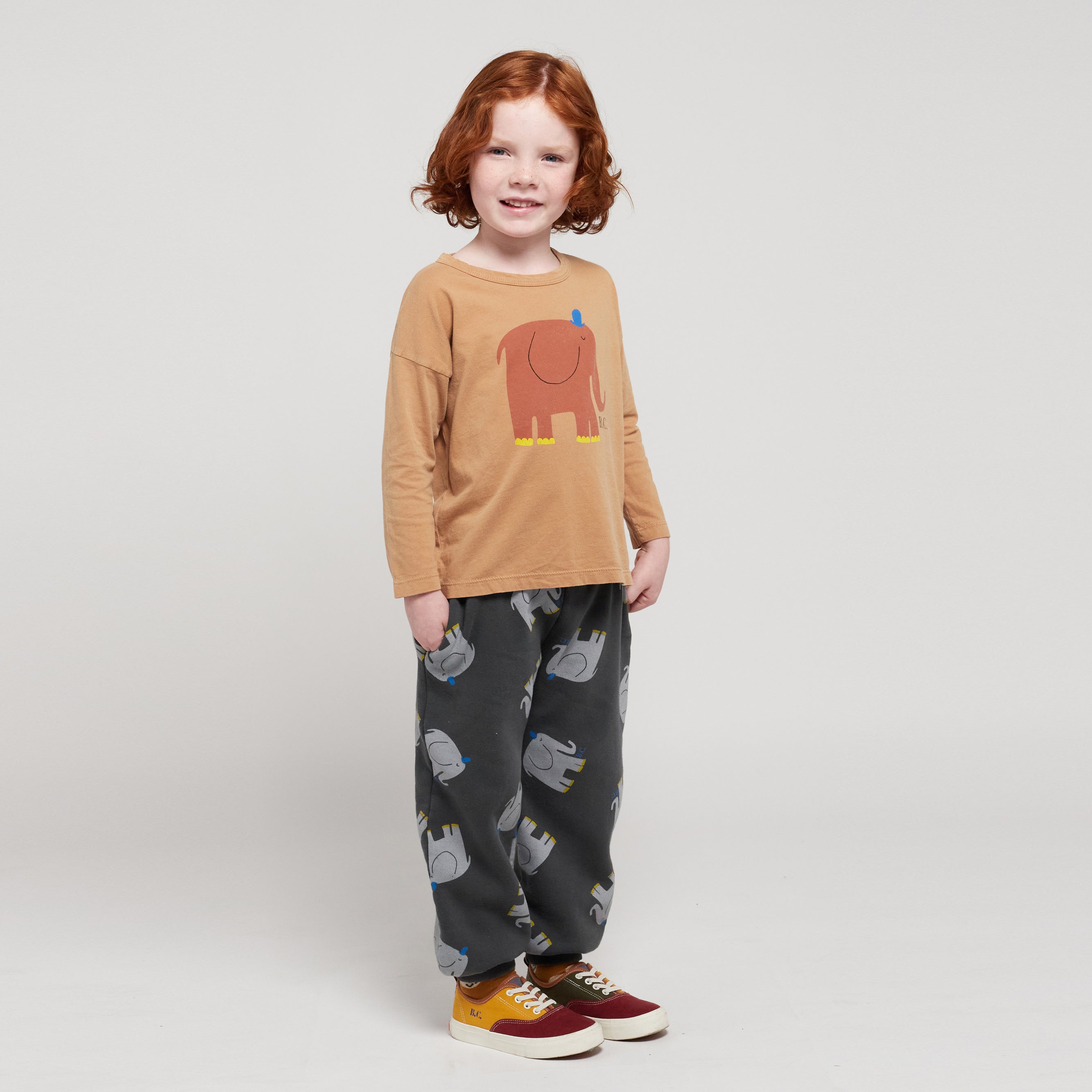 Boys & Girls Light Brown Printed Cotton T-Shirt