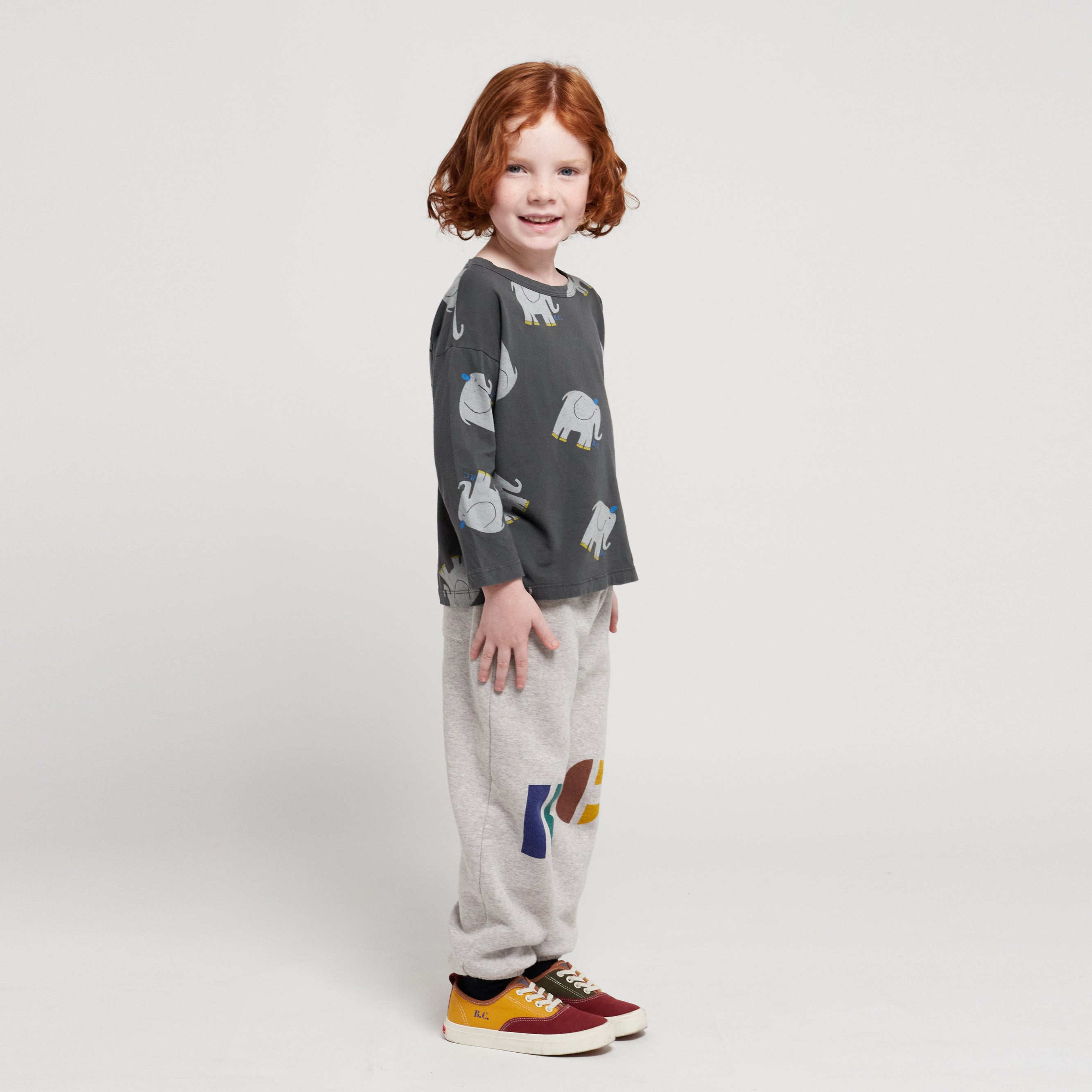 Boys & Girls Dark Grey Printed Cotton T-Shirt