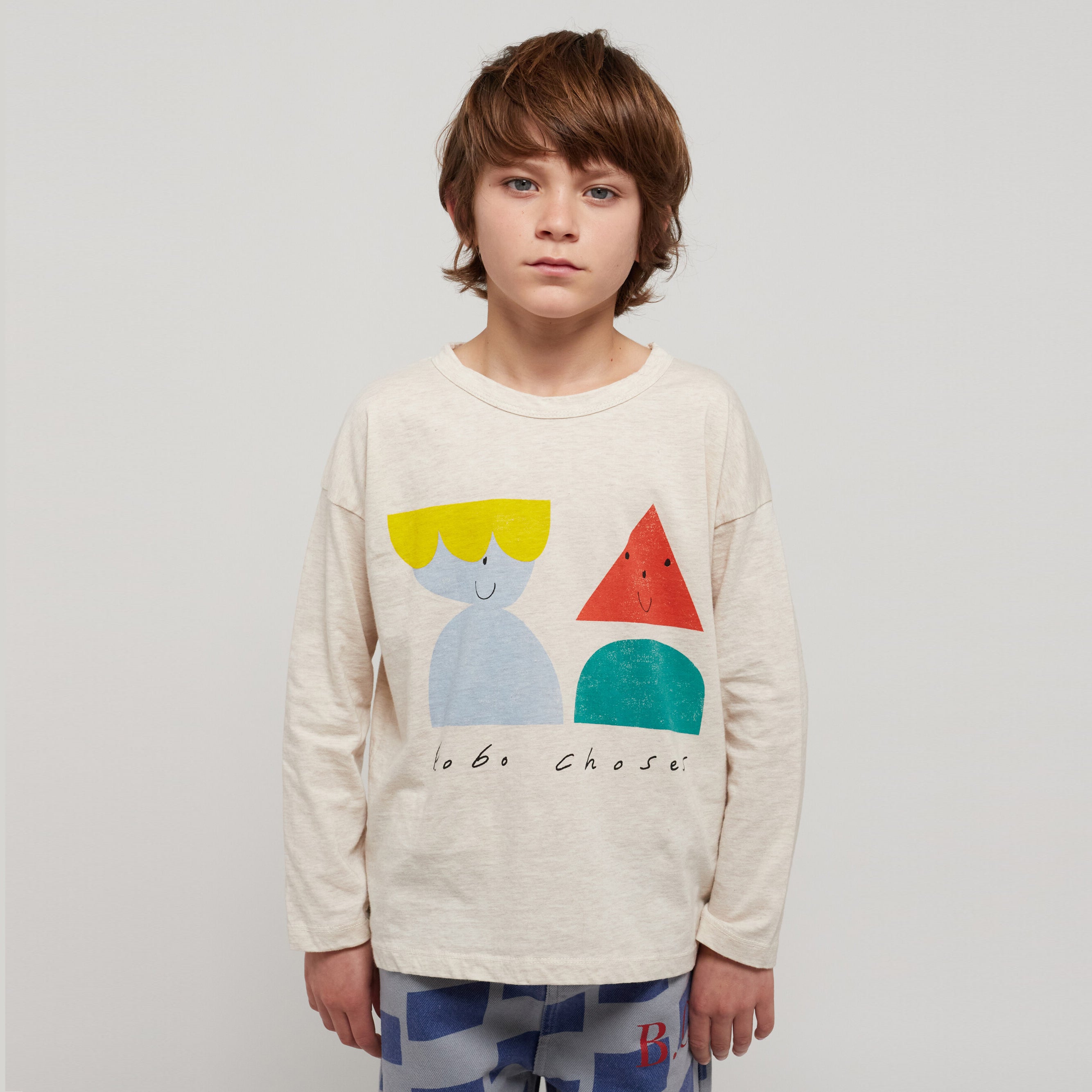 Boys & Girls Beige Printed Cotton T-Shirt