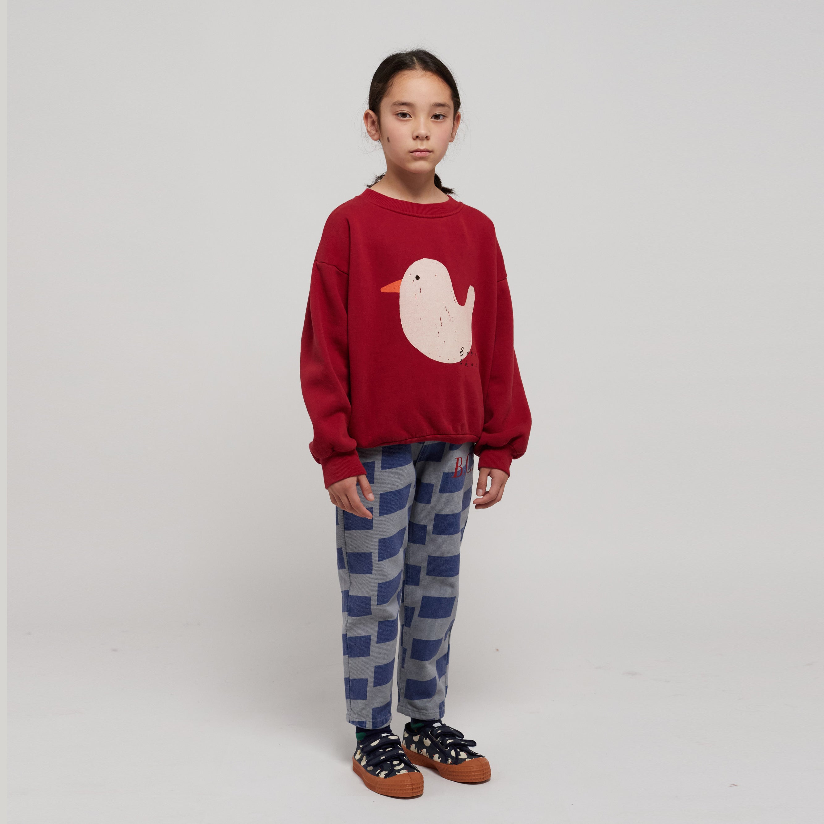 Boys & Girls Red Printed Cotton Sweatshirt