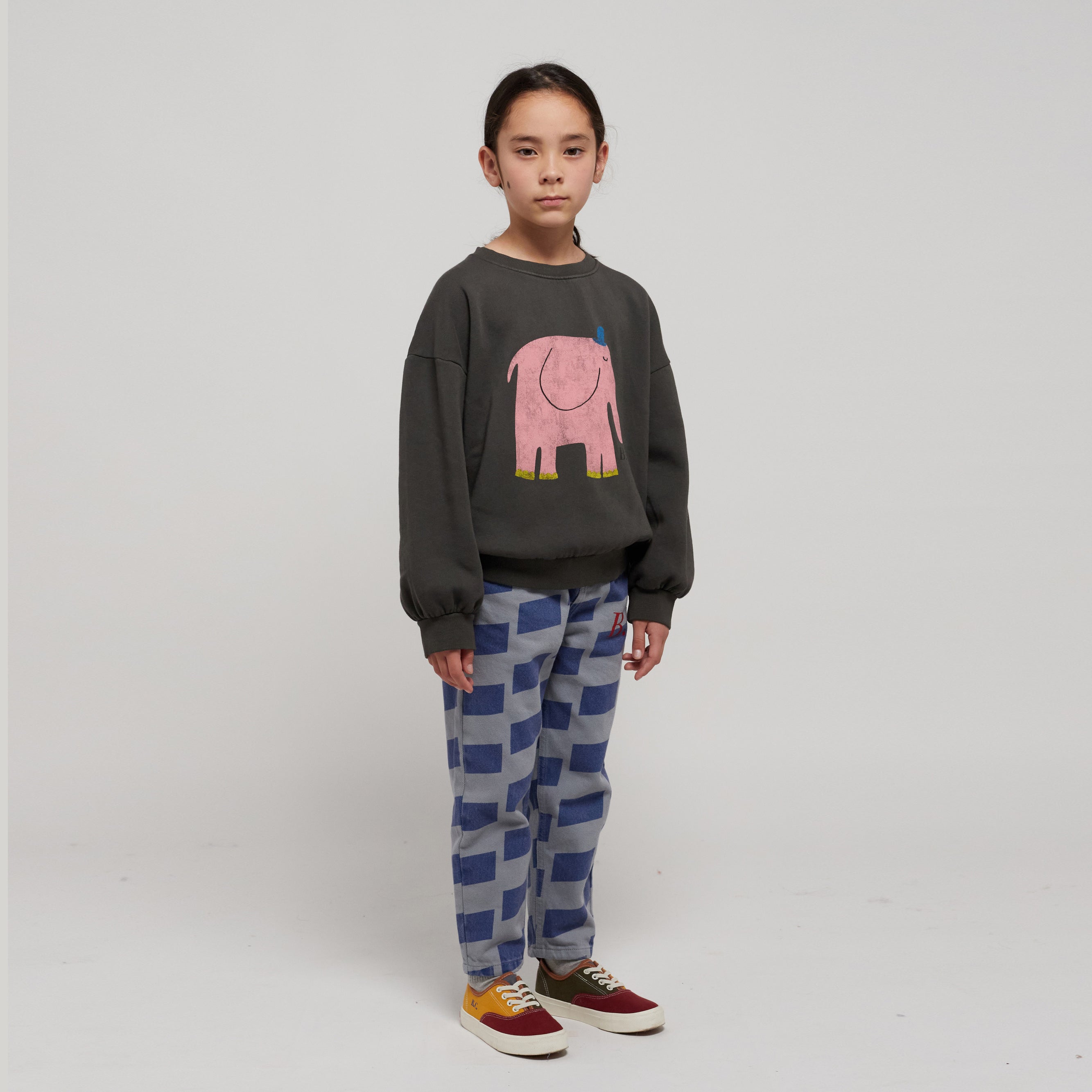 Boys & Girls Grey Printed Cotton Sweatshirt