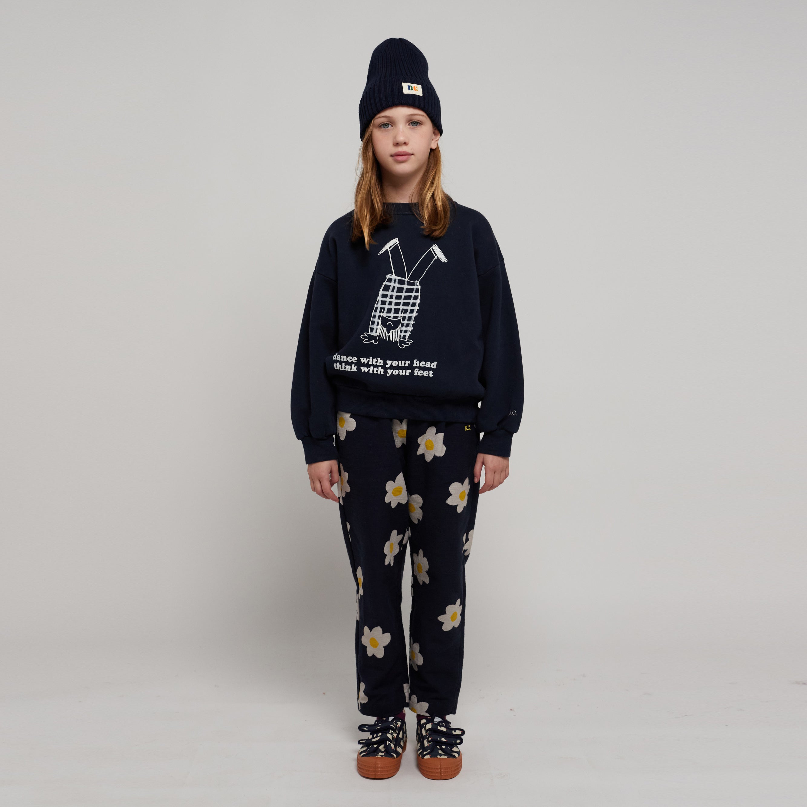 Boys & Girls Navy Logo Cotton Sweatshirt