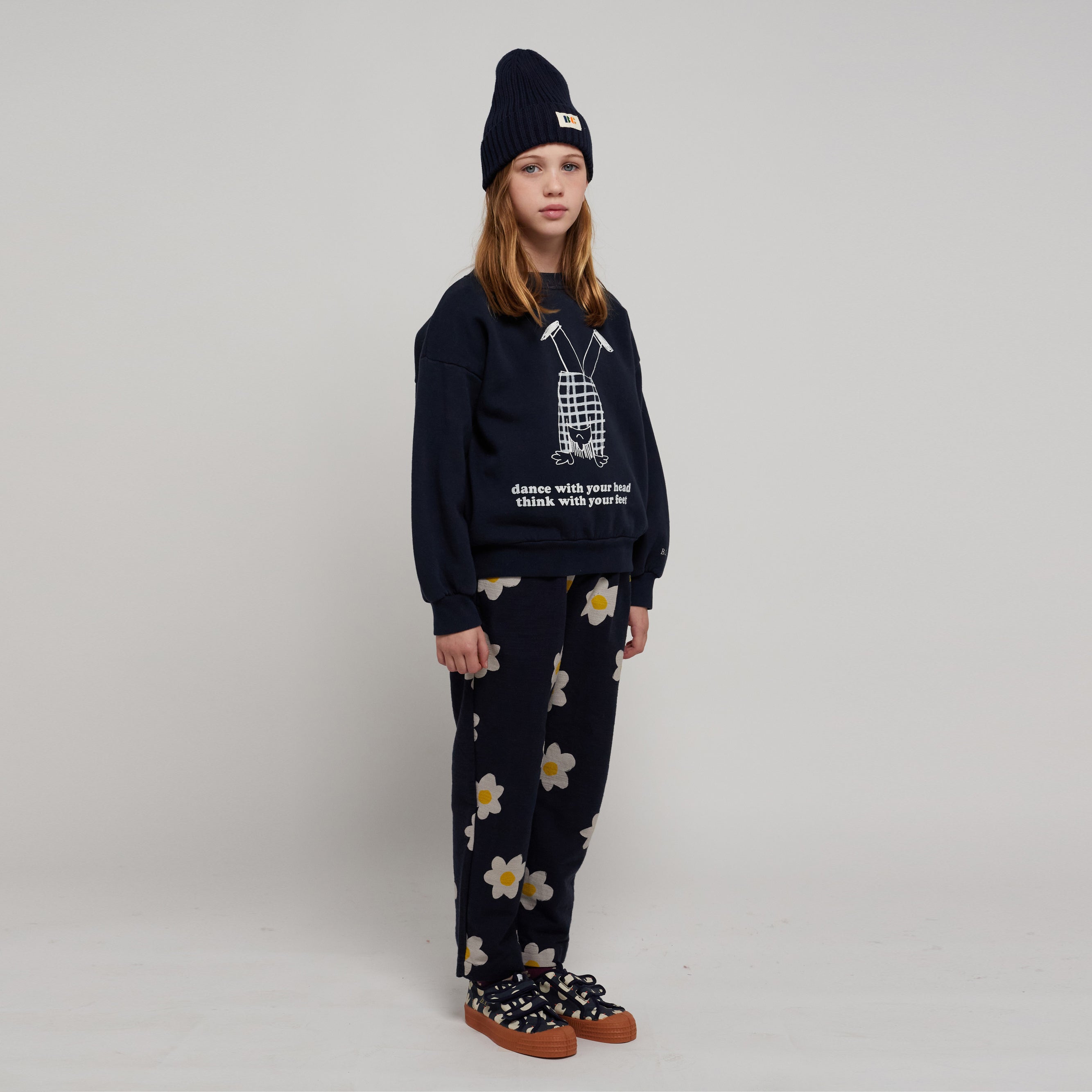 Boys & Girls Navy Logo Cotton Sweatshirt
