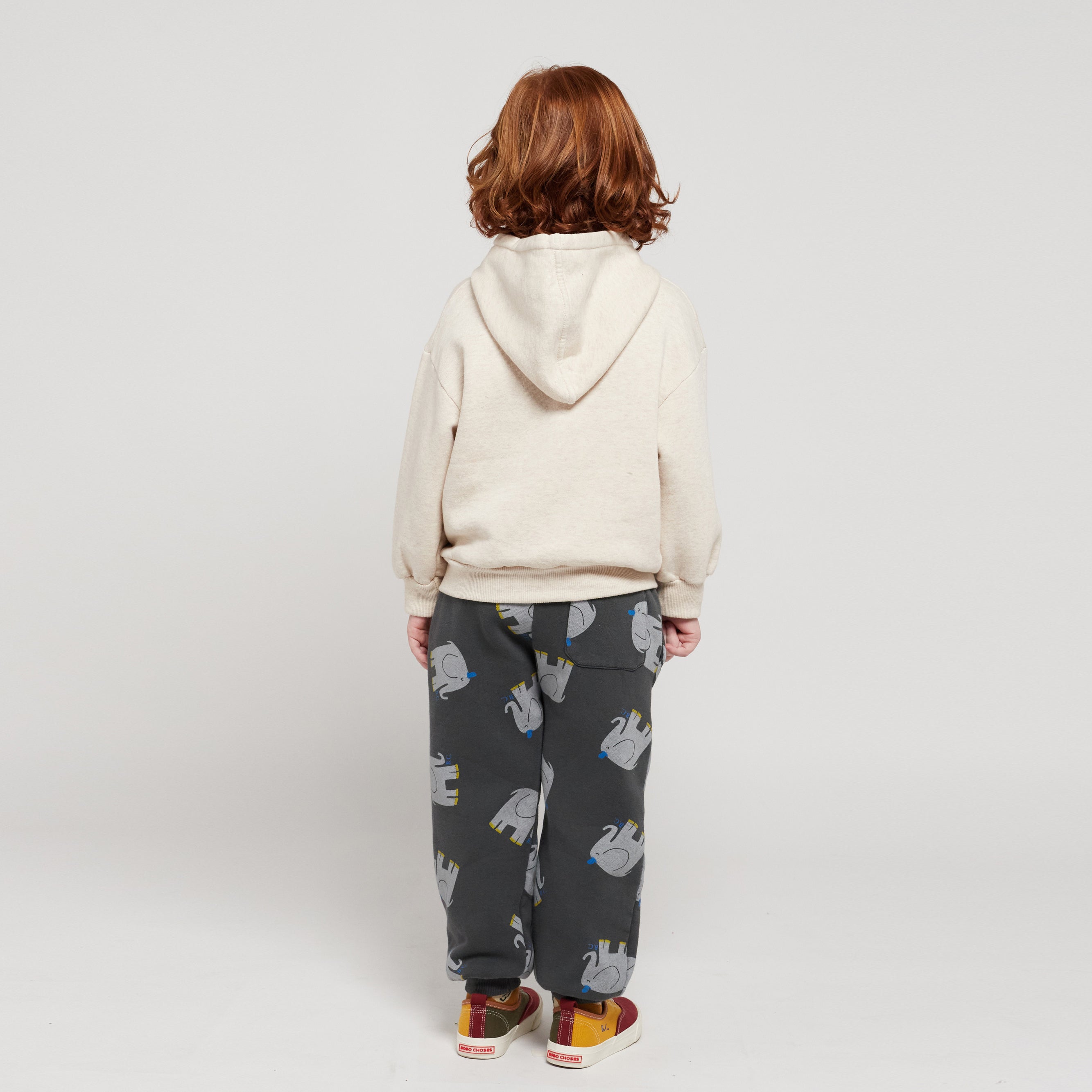 Boys & Girls Beige Hooded Cotton Sweatshirt