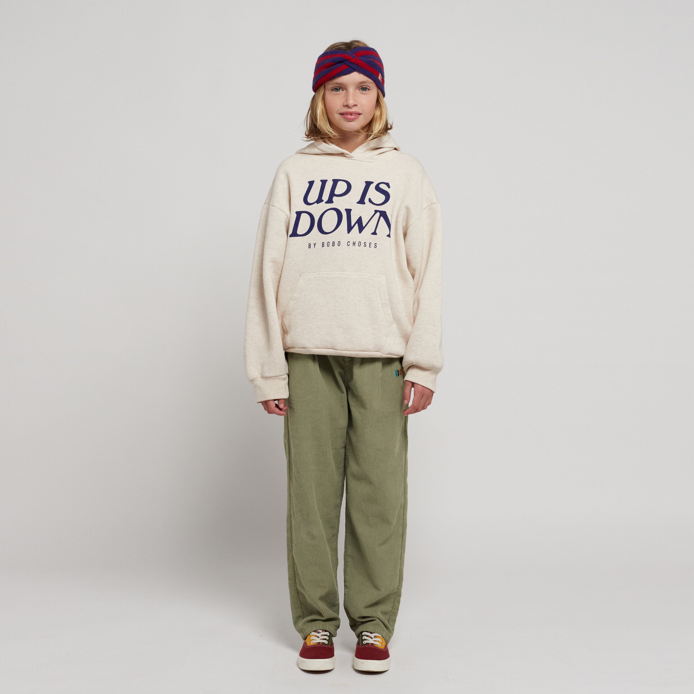 Boys & Girls Beige Hooded Cotton Sweatshirt