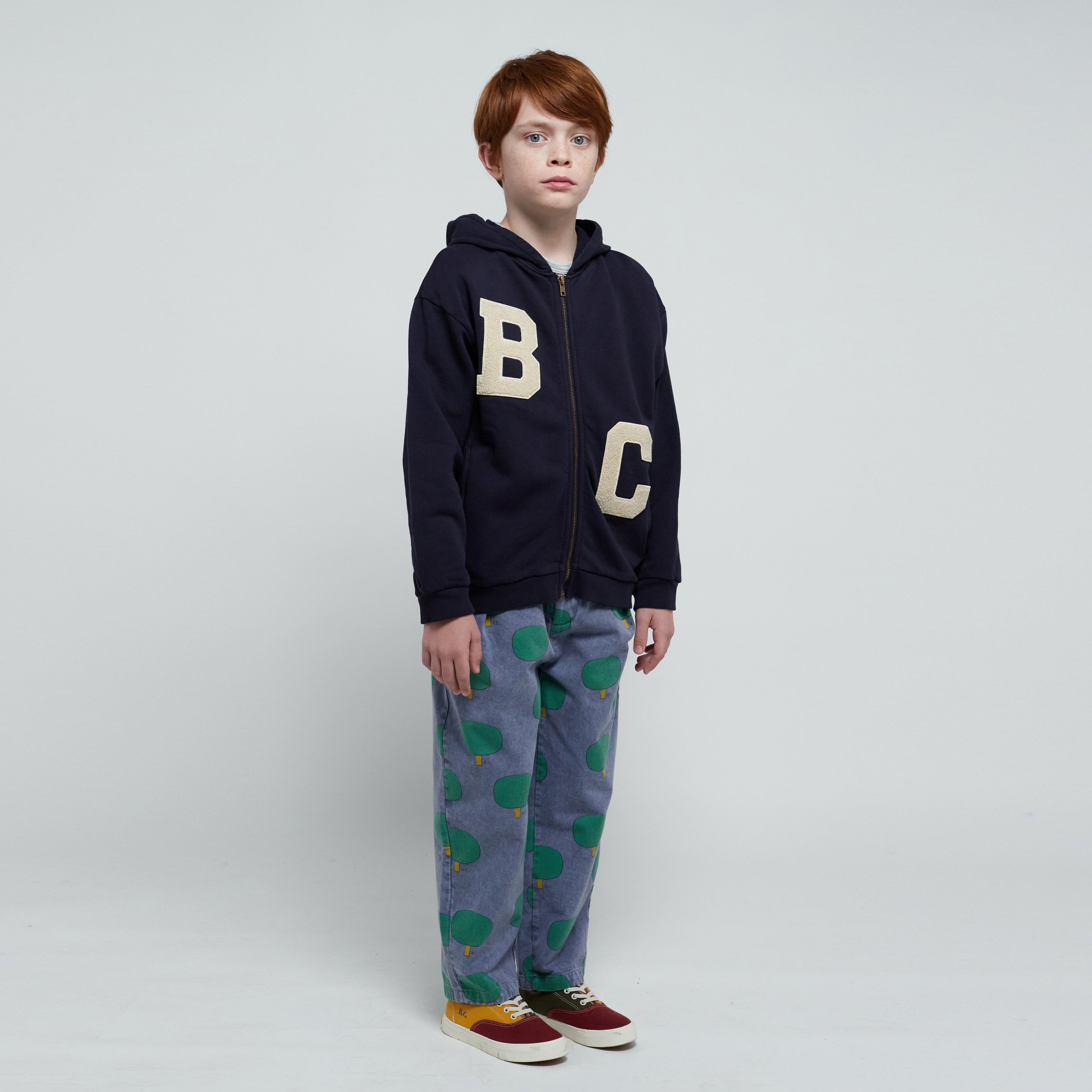 Boys & Girls Navy Cotton Zip-Up Top