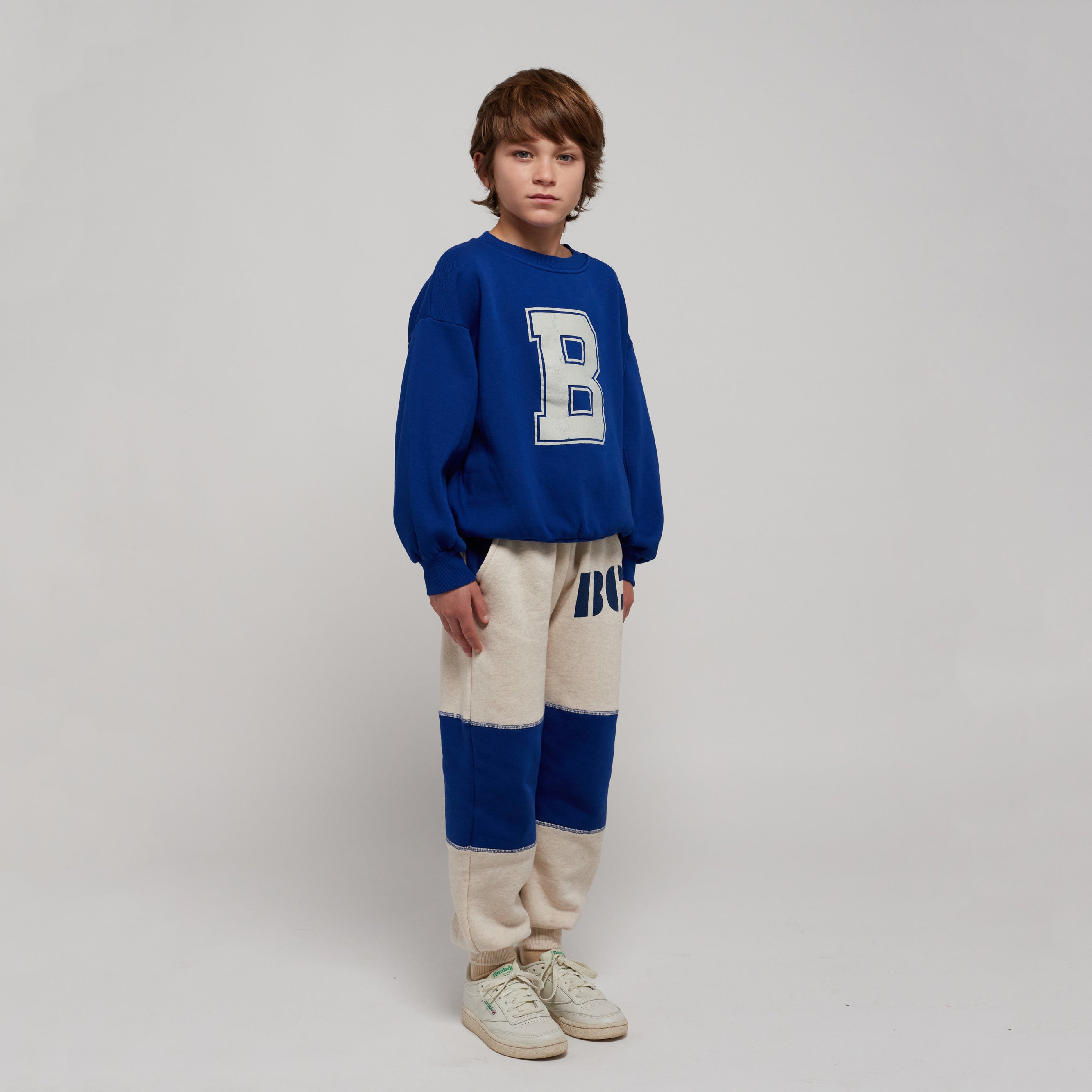 Boys & Girls Beige Logo Cotton Trousers