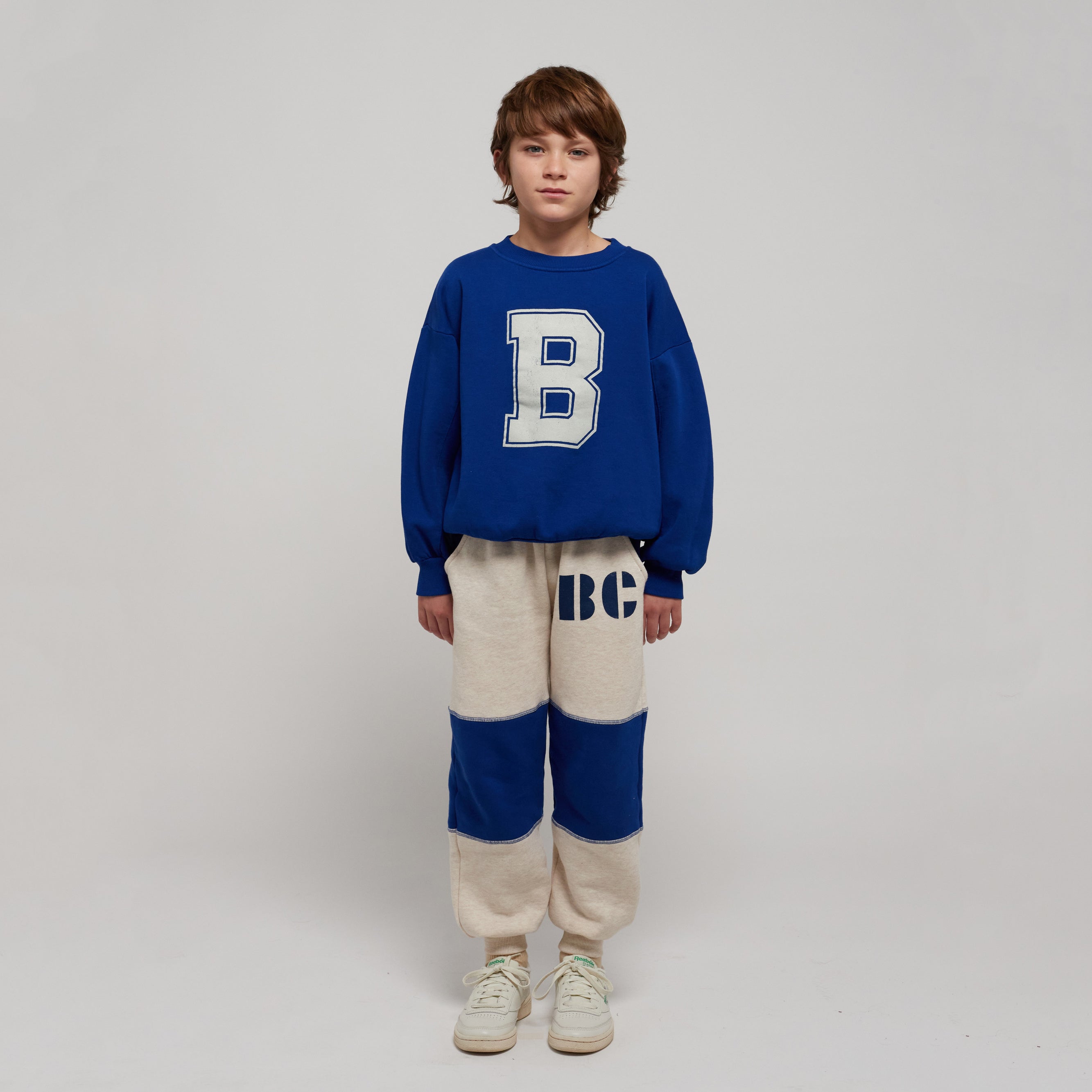 Boys & Girls Beige Logo Cotton Trousers