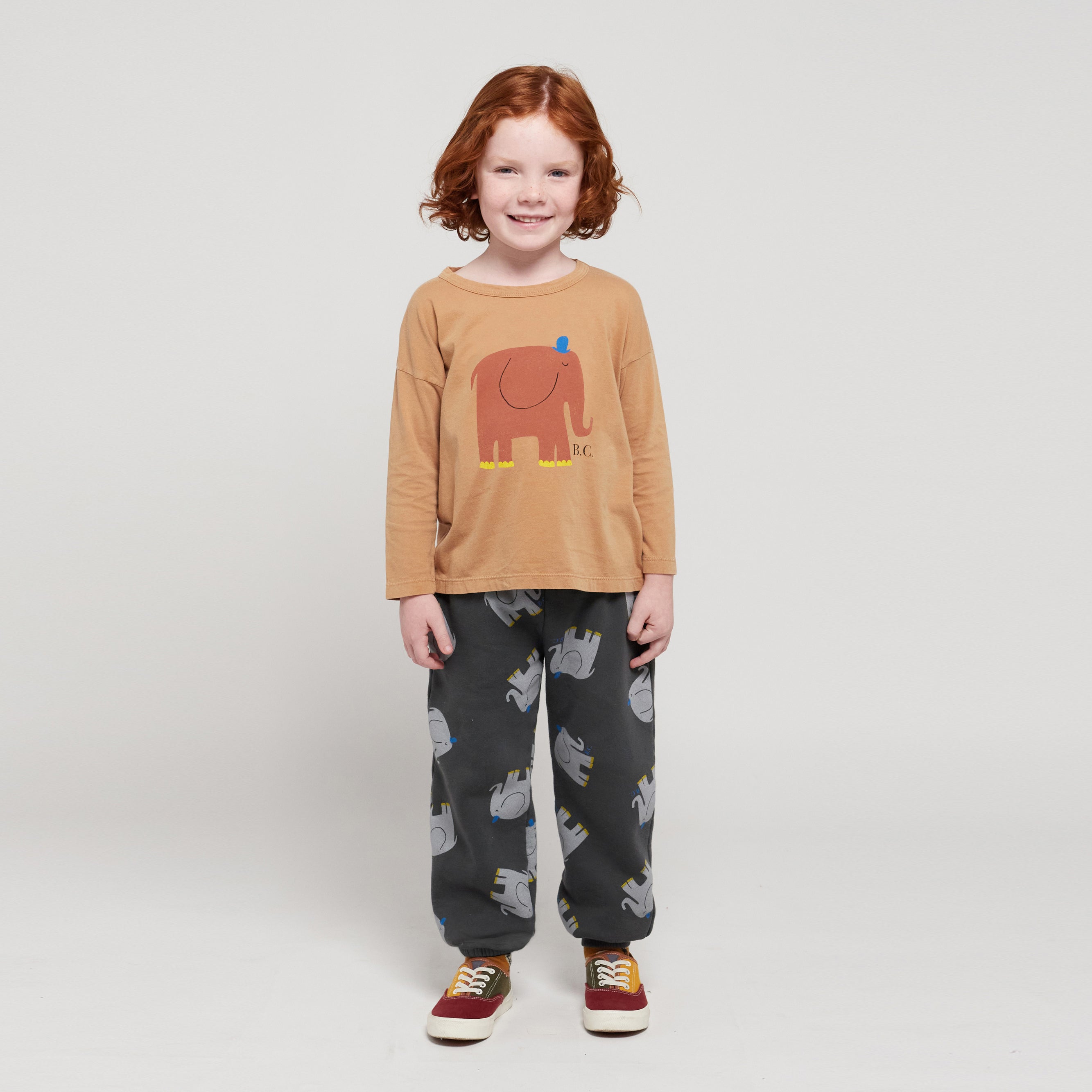 Boys & Girls Dark Grey Printed Cotton Trousers