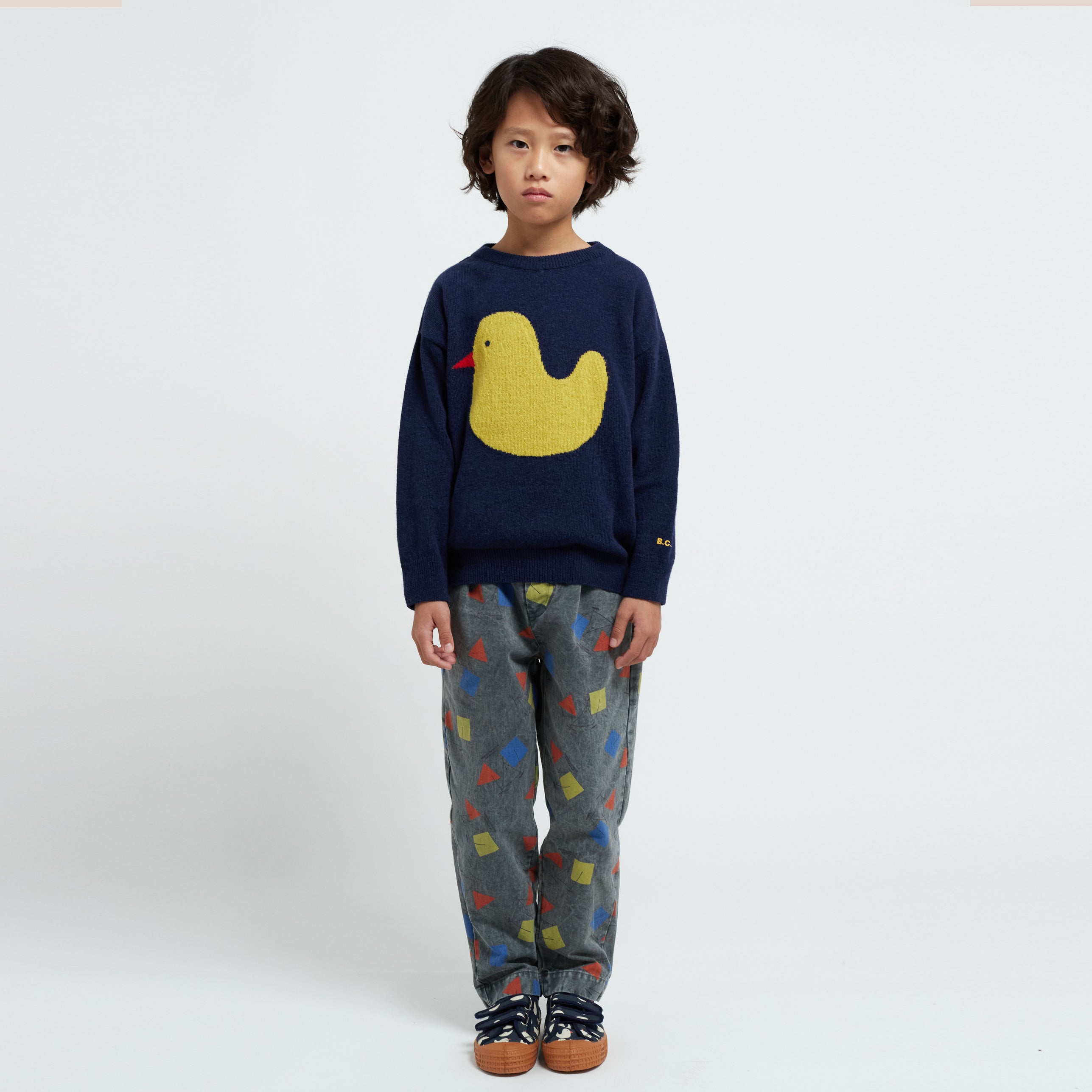 Boys & Girls Navy Duck Wool Sweater