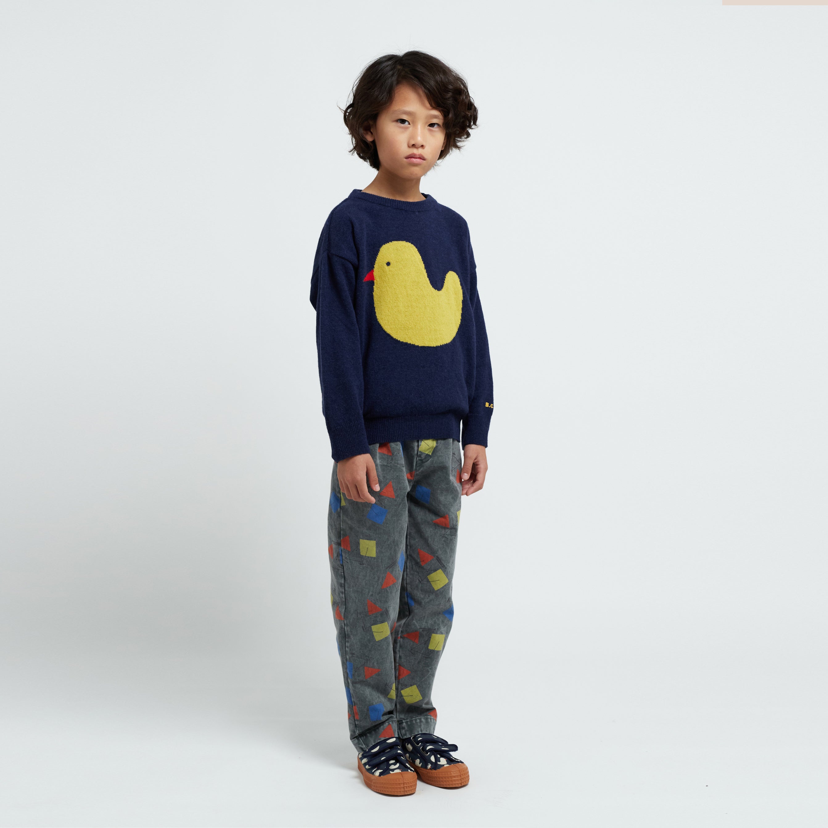 Boys & Girls Navy Duck Wool Sweater