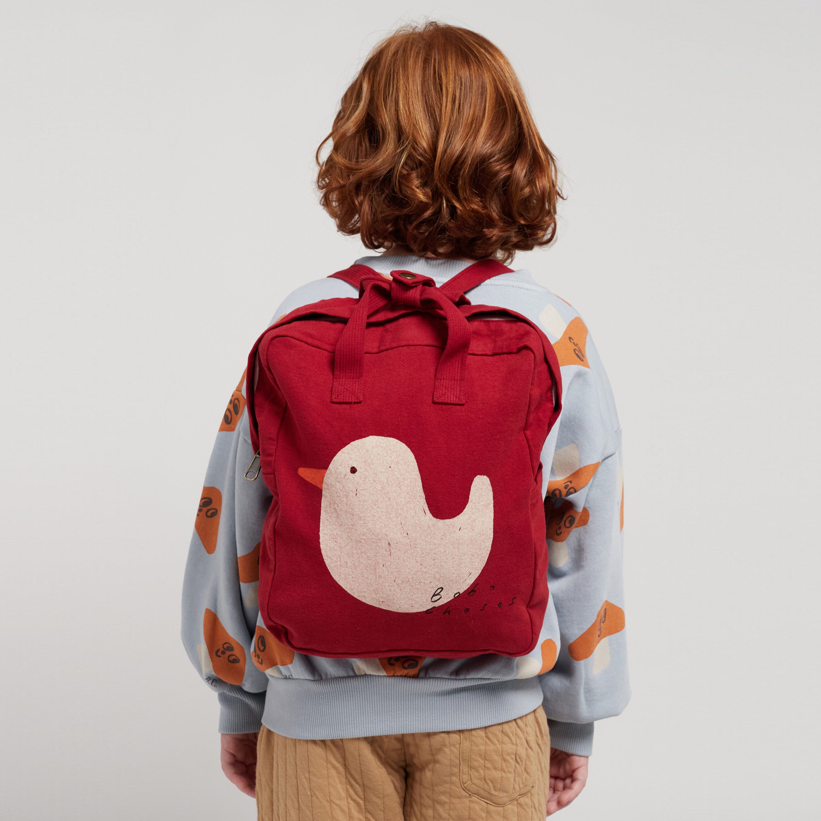 Boys & Girls Red Duck Printed Backpack