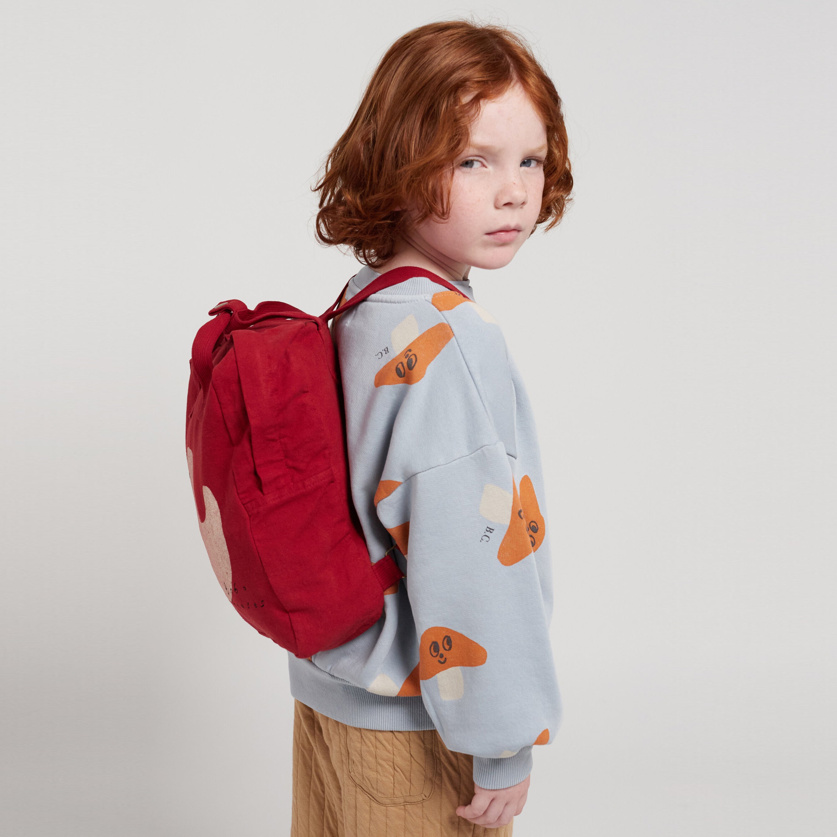 Boys & Girls Red Duck Printed Backpack