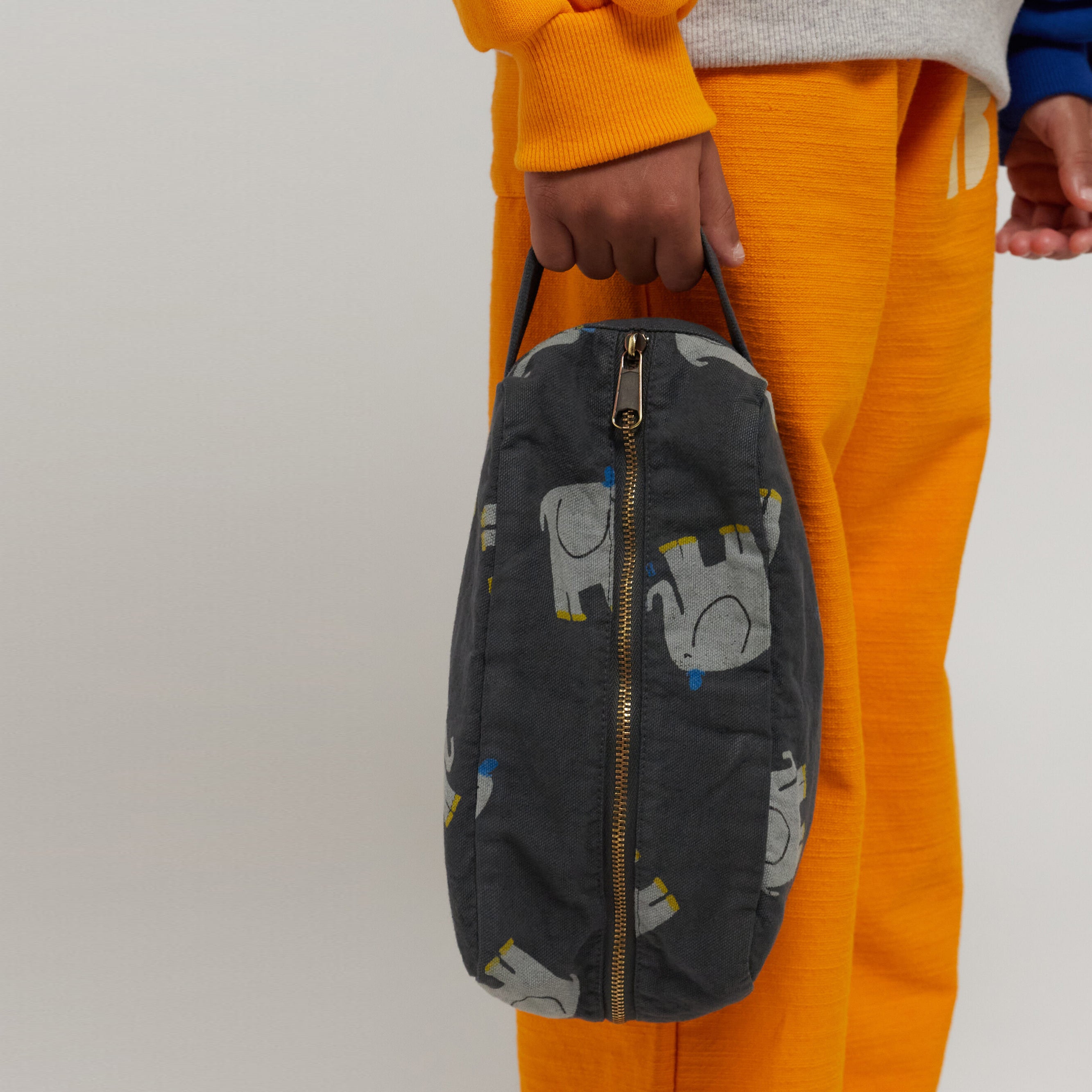 Boys & Girls Dark Grey Printed Bag