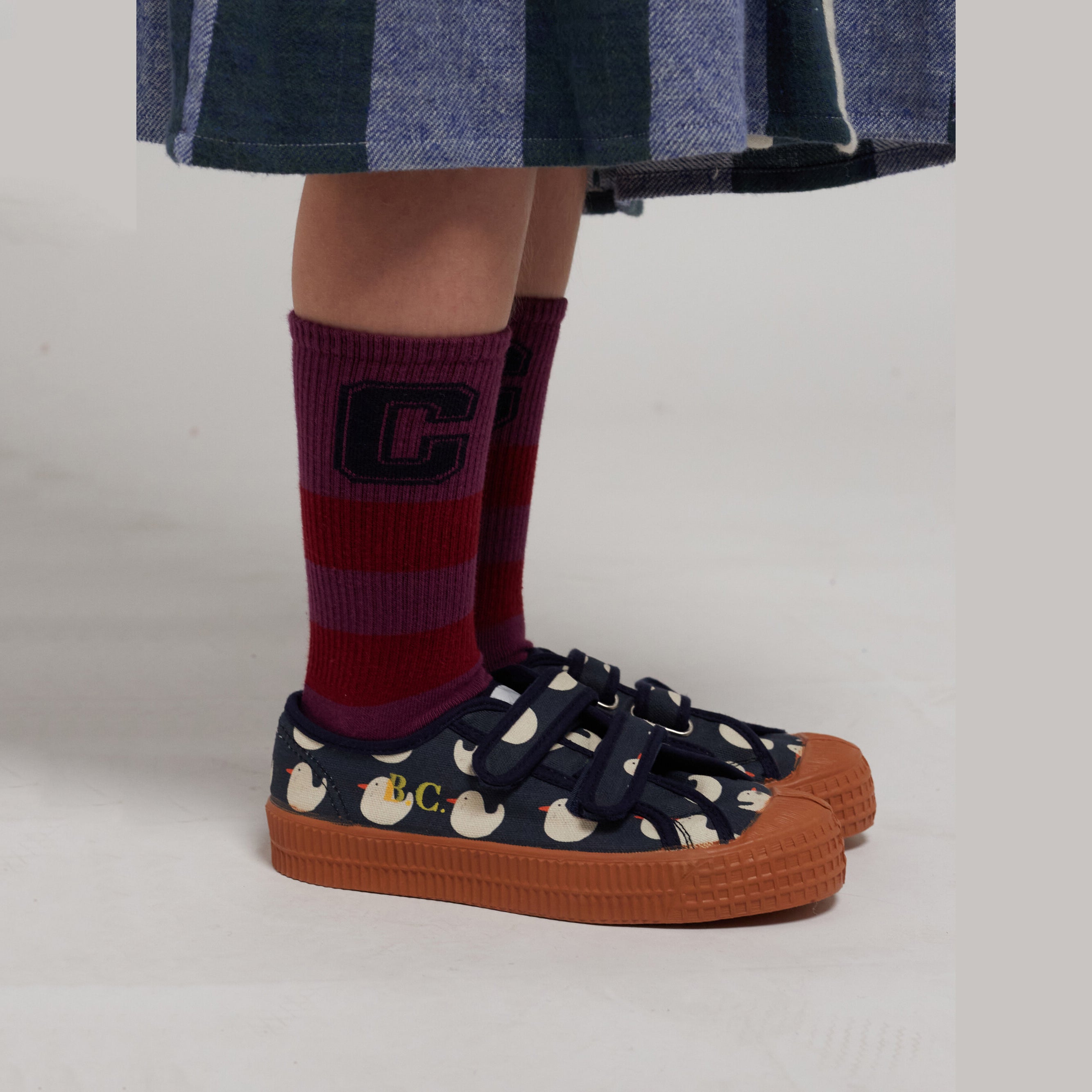 Boys & Girls Purple Logo Cotton Socks