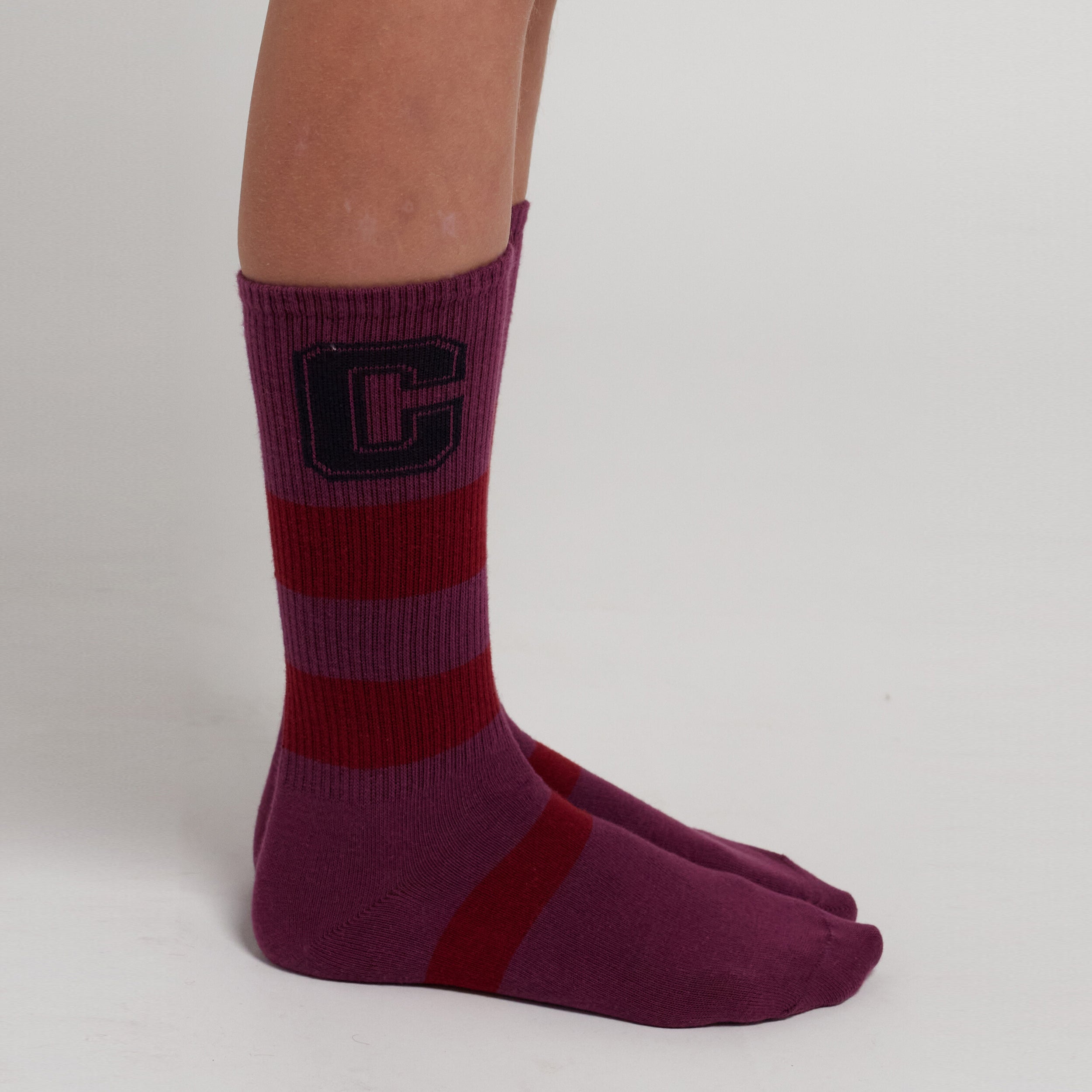 Boys & Girls Purple Logo Cotton Socks