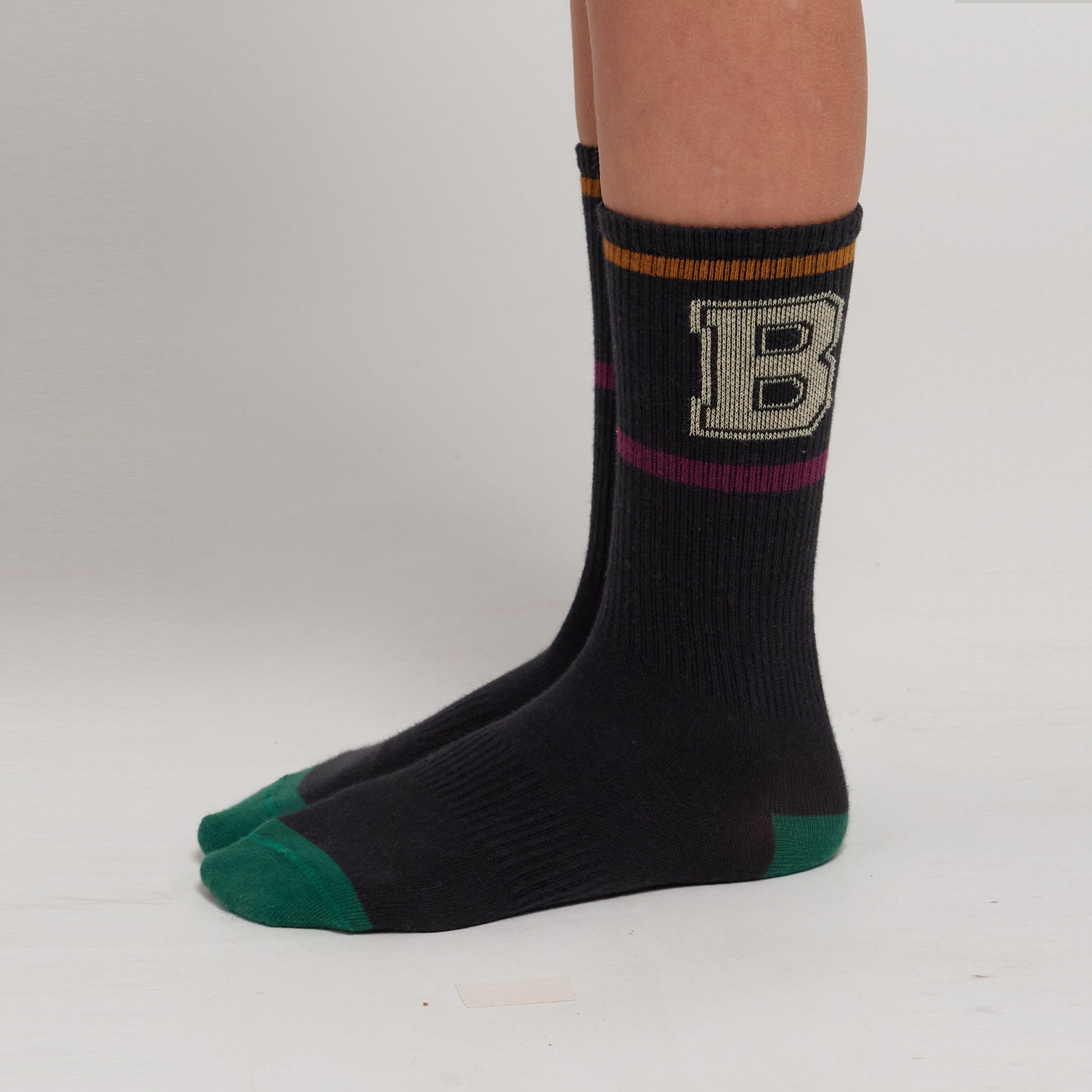 Boys & Girls Dark Grey Cotton Socks