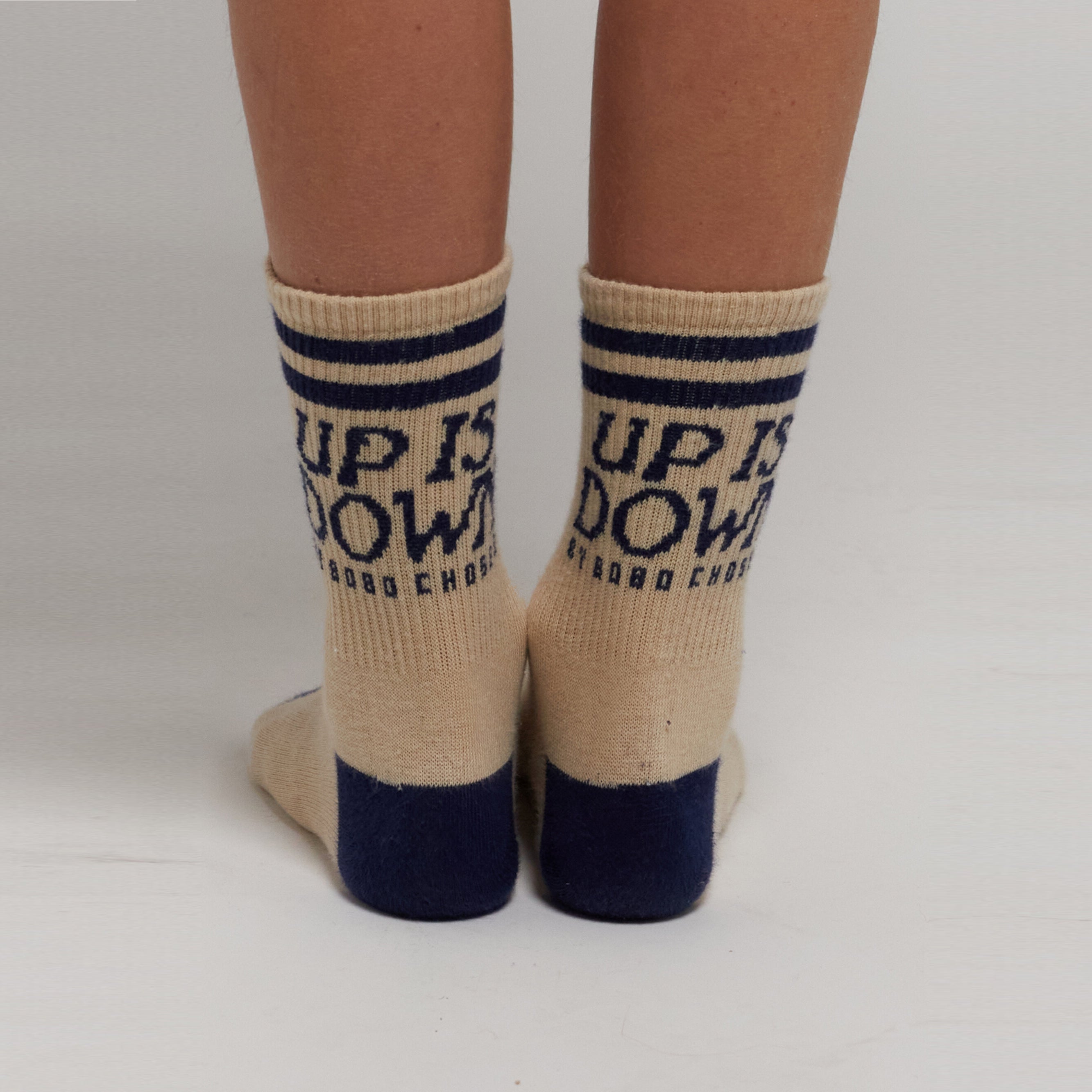 Boys & Girls Beige Logo Cotton Socks