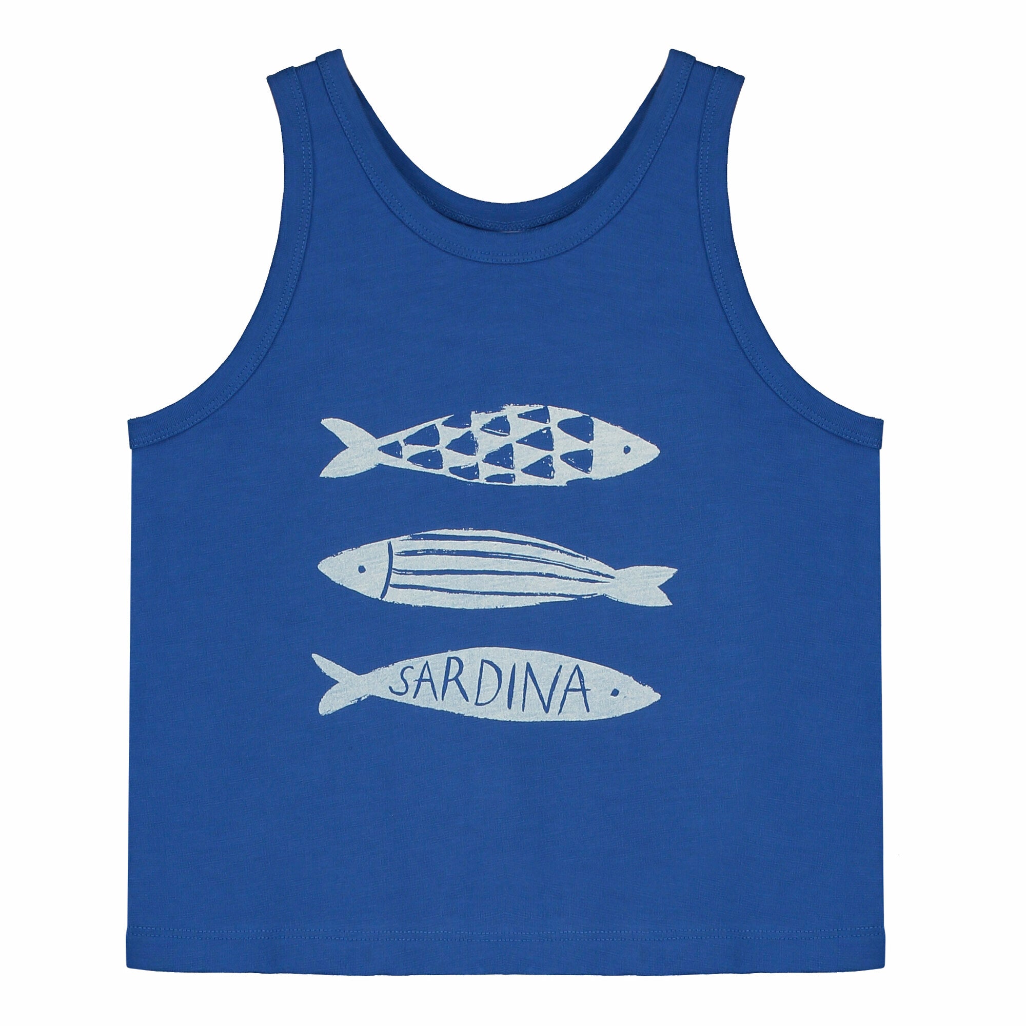 Boys & Girls Blue Printed Cotton Vest