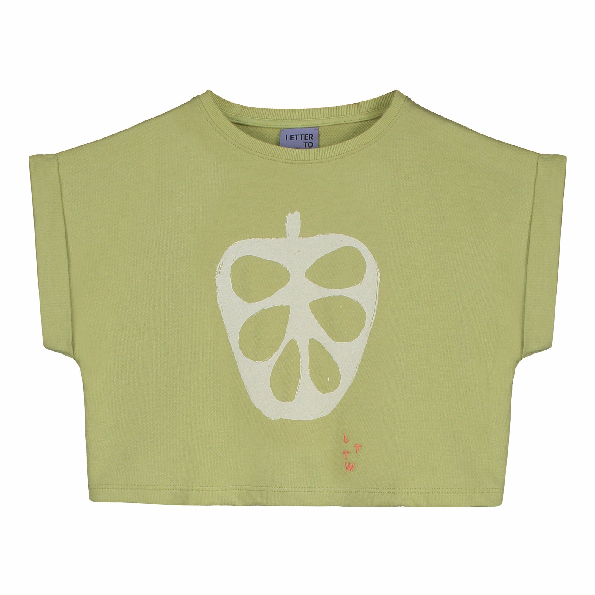 Girls Green Printed Cotton Sweatshirt