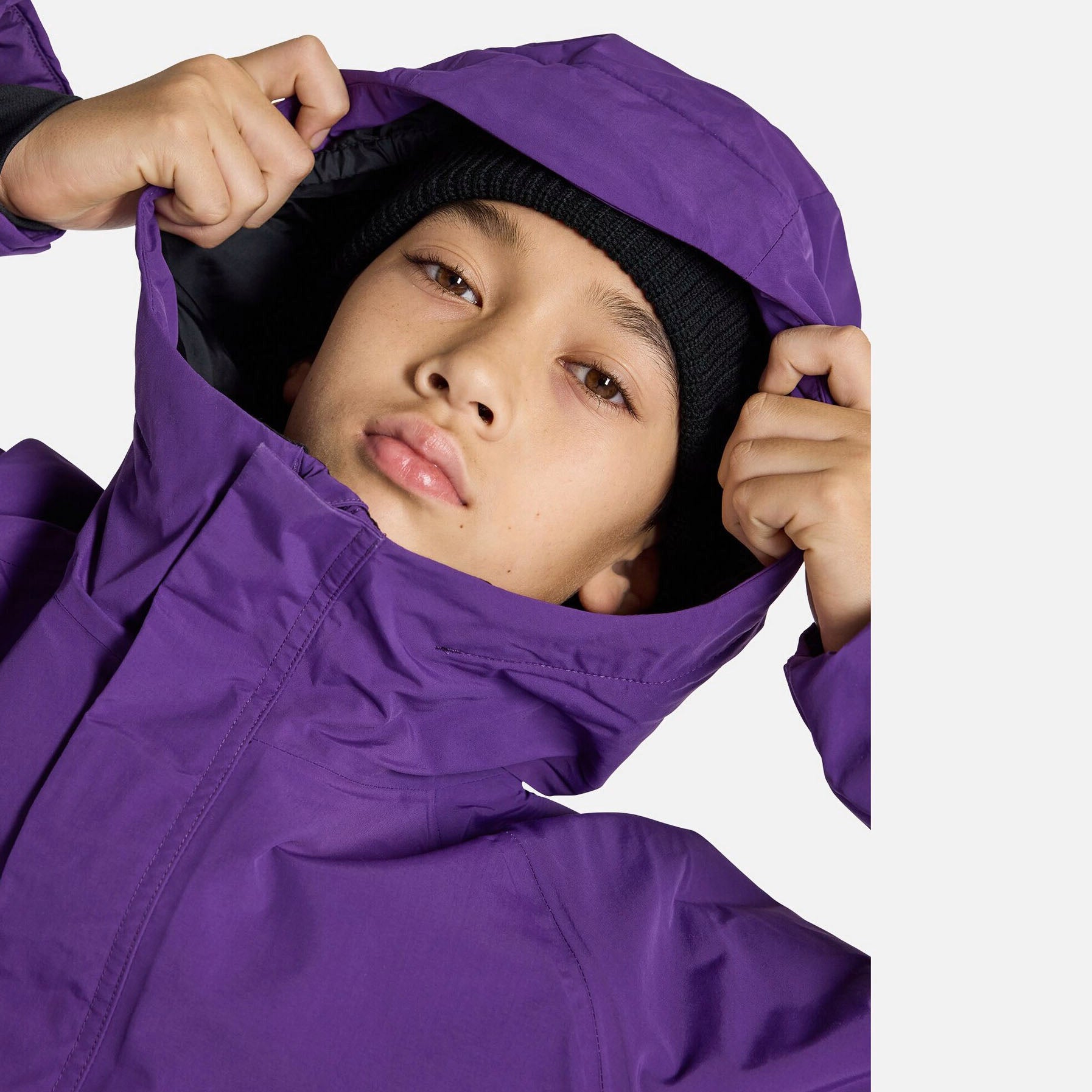 Boys & Girls Purple 2L Hooded Ski Jacket