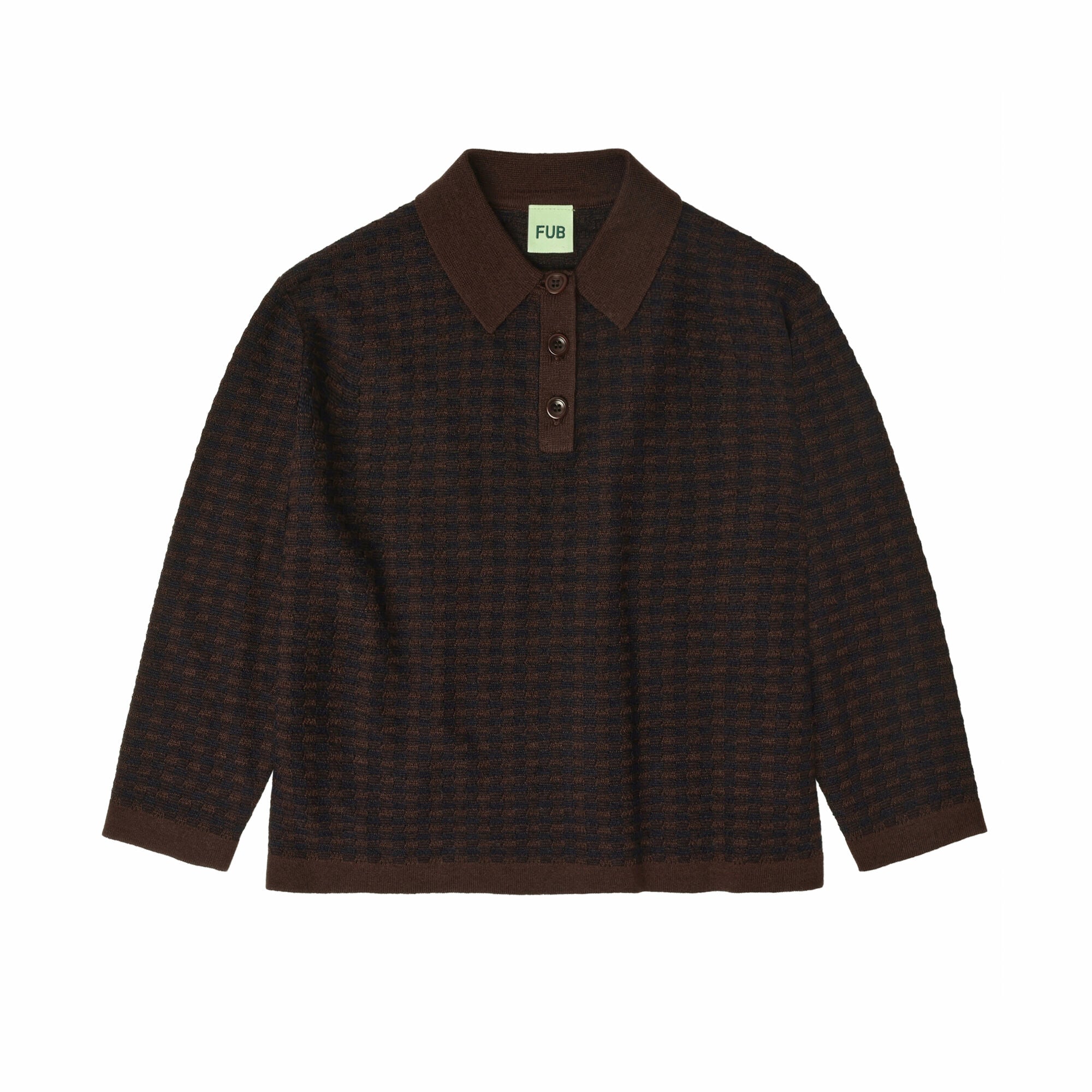 Boys & Girls Mocca Check Wool Polo Shirt