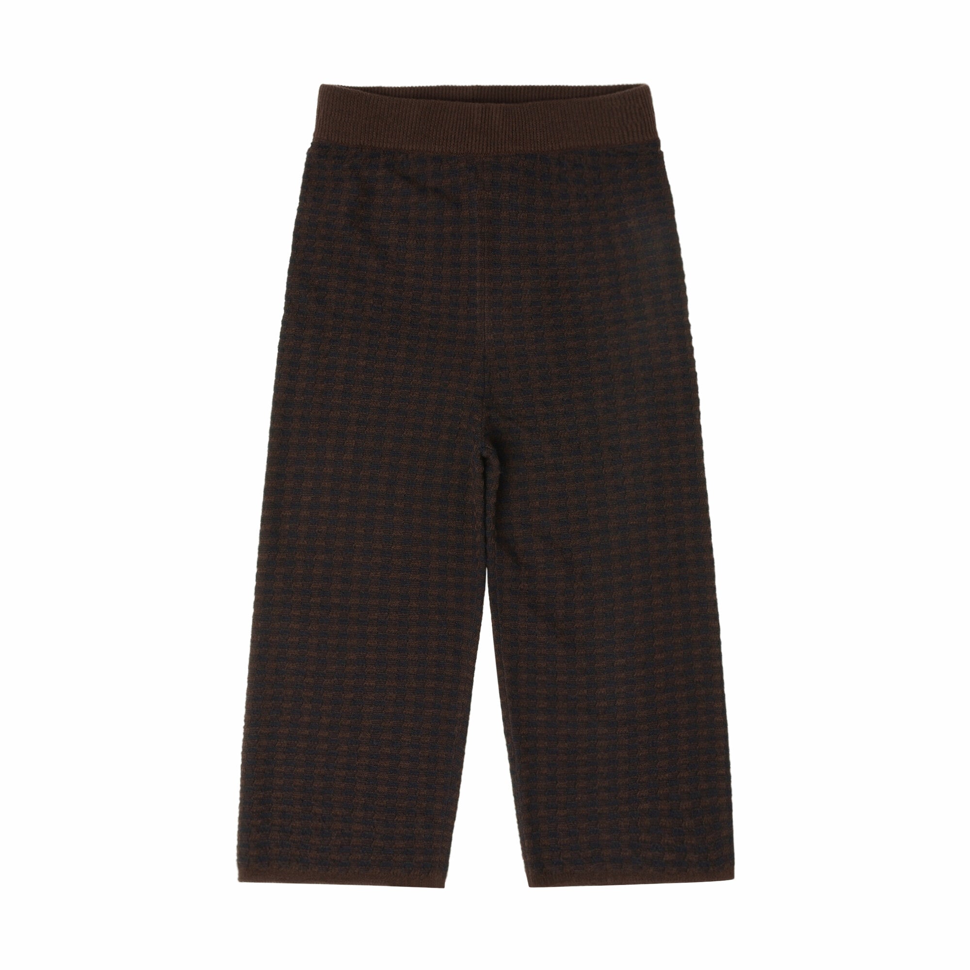Boys Mocca Check Wool Trousers