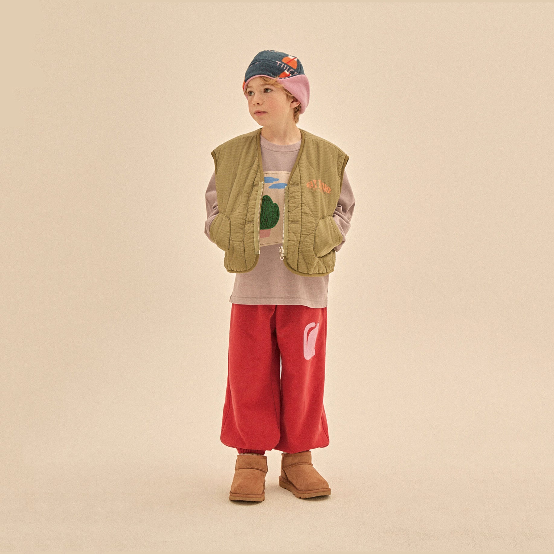 Boys & Girls Green Reversible Gilet