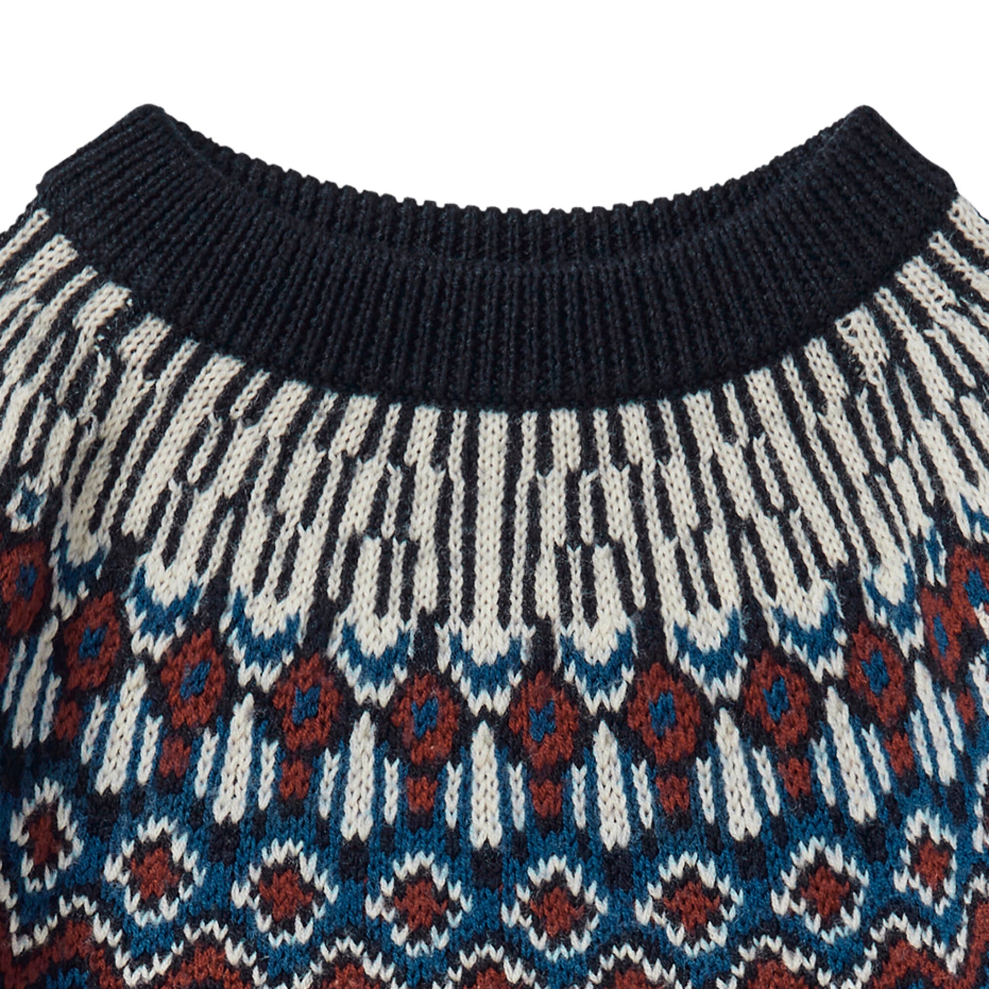 Boys & Girls Dark Blue Jacquard Wool Sweater