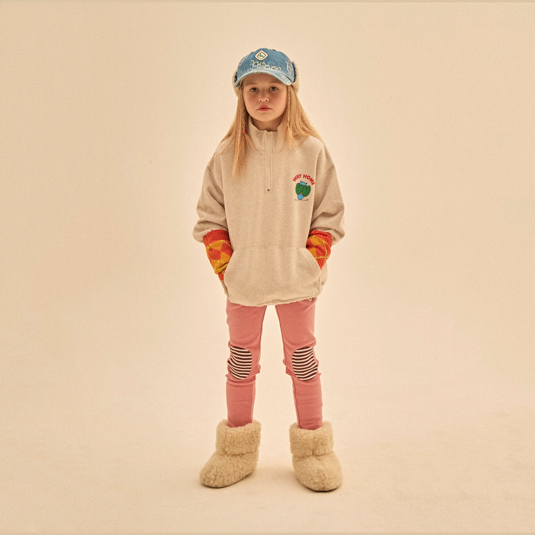 Boys & Girls Oatmeal Cotton Sweatshirt