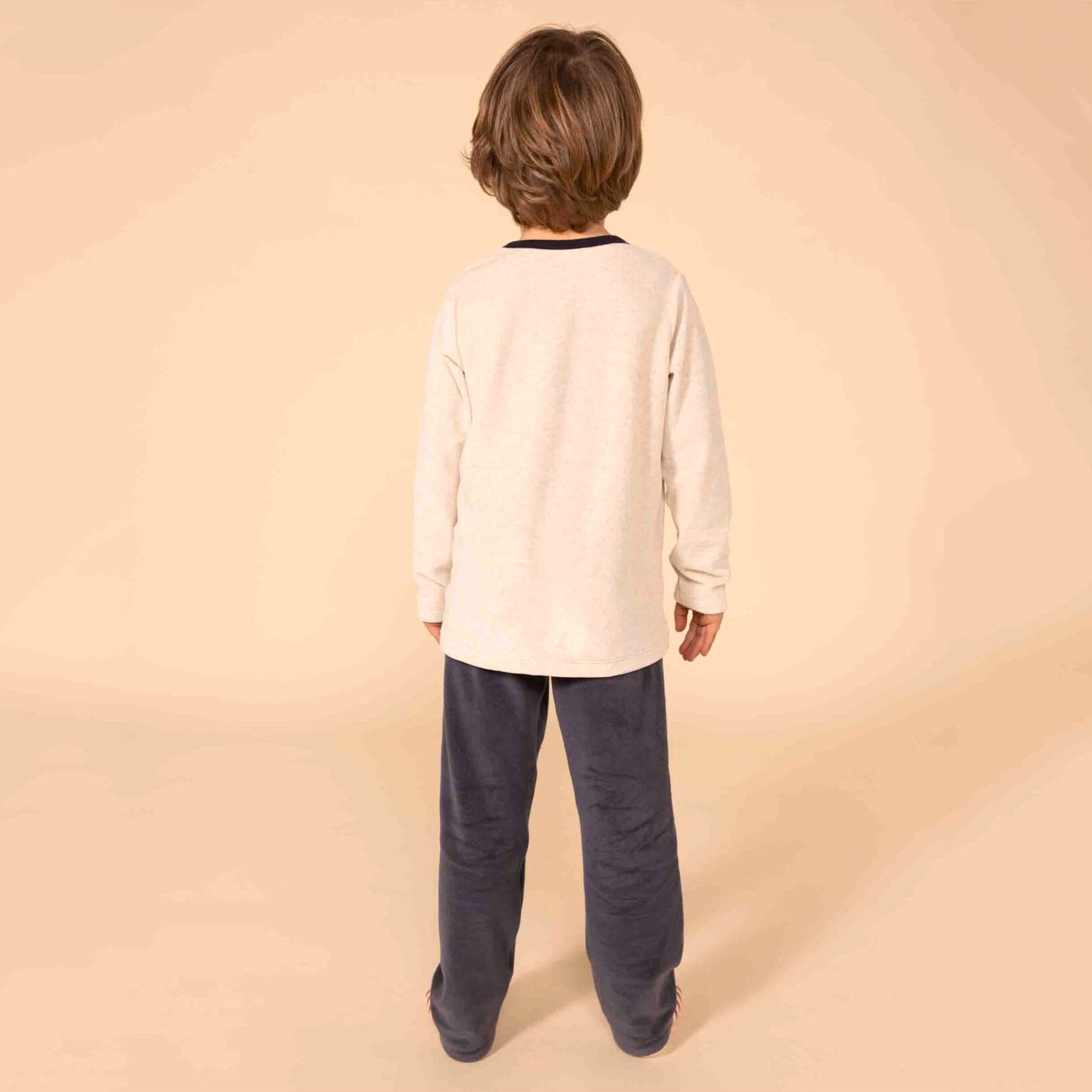 Boys White Printed Cotton Nightwear Set