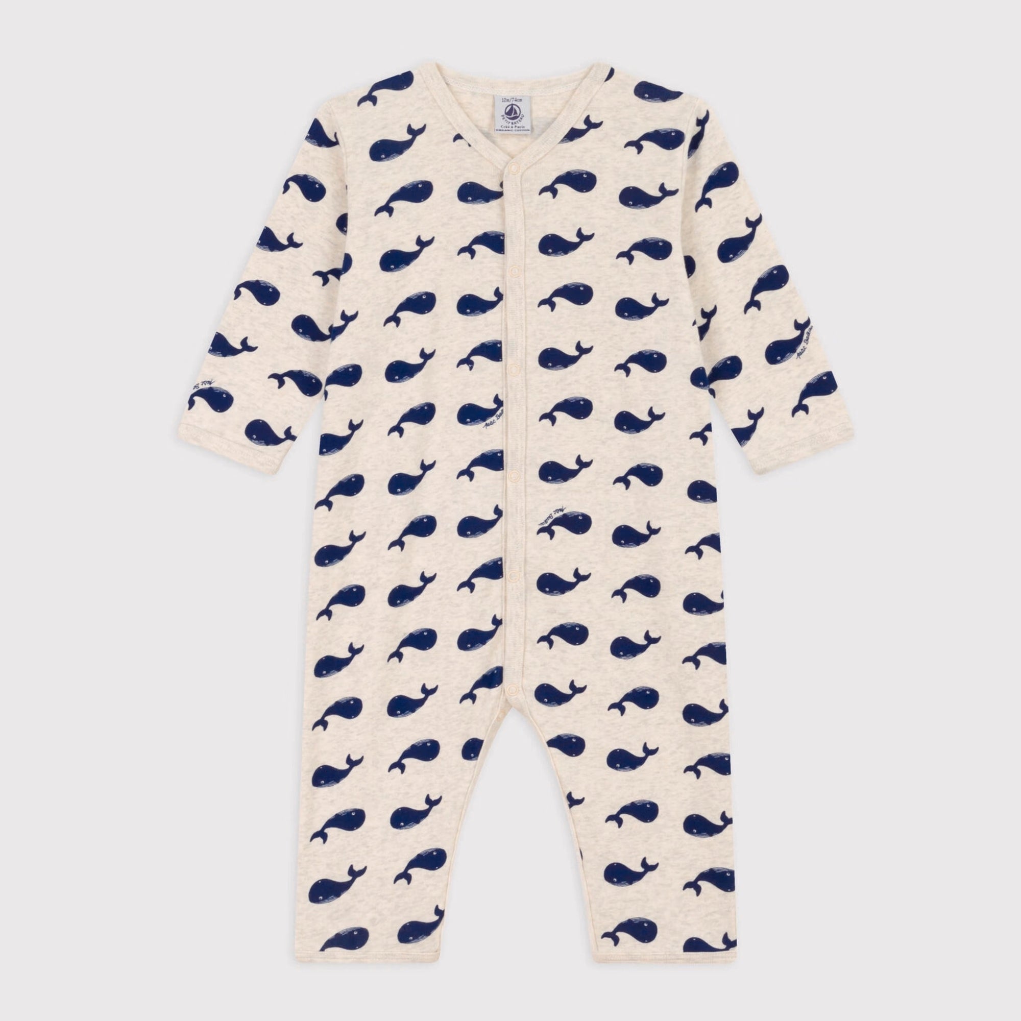 Baby Boys & Girls Beige Printed Cotton Babysuit