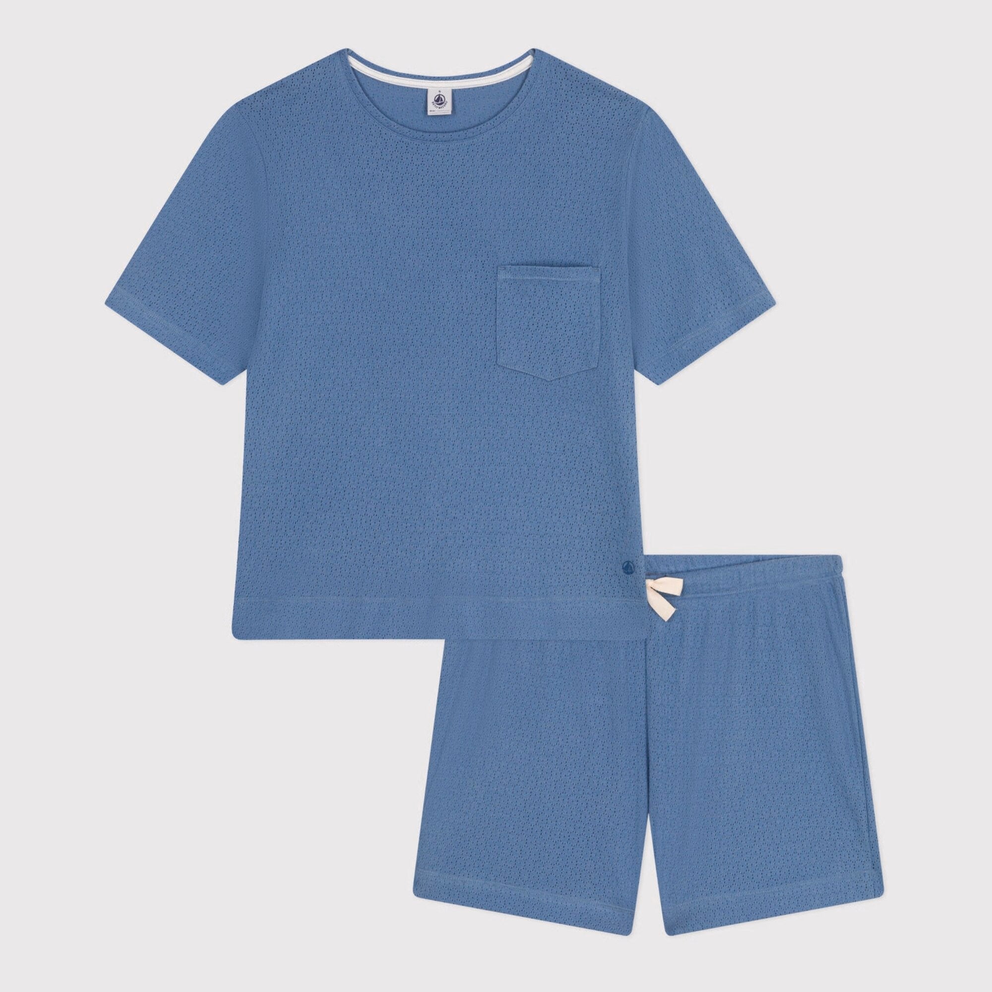 Women Blue Cotton Nightwear Set