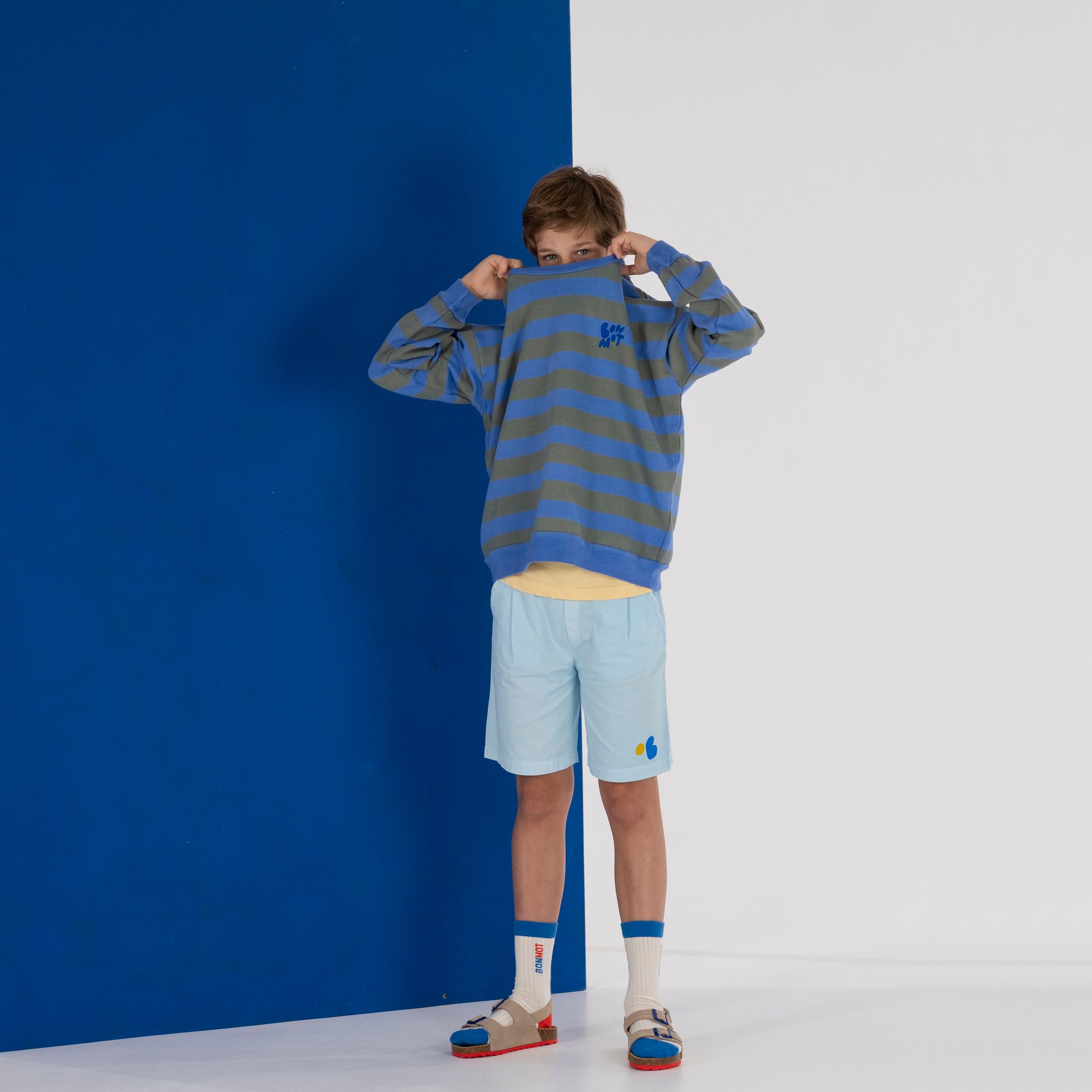 Boys & Girls Light Blue Cotton Shorts