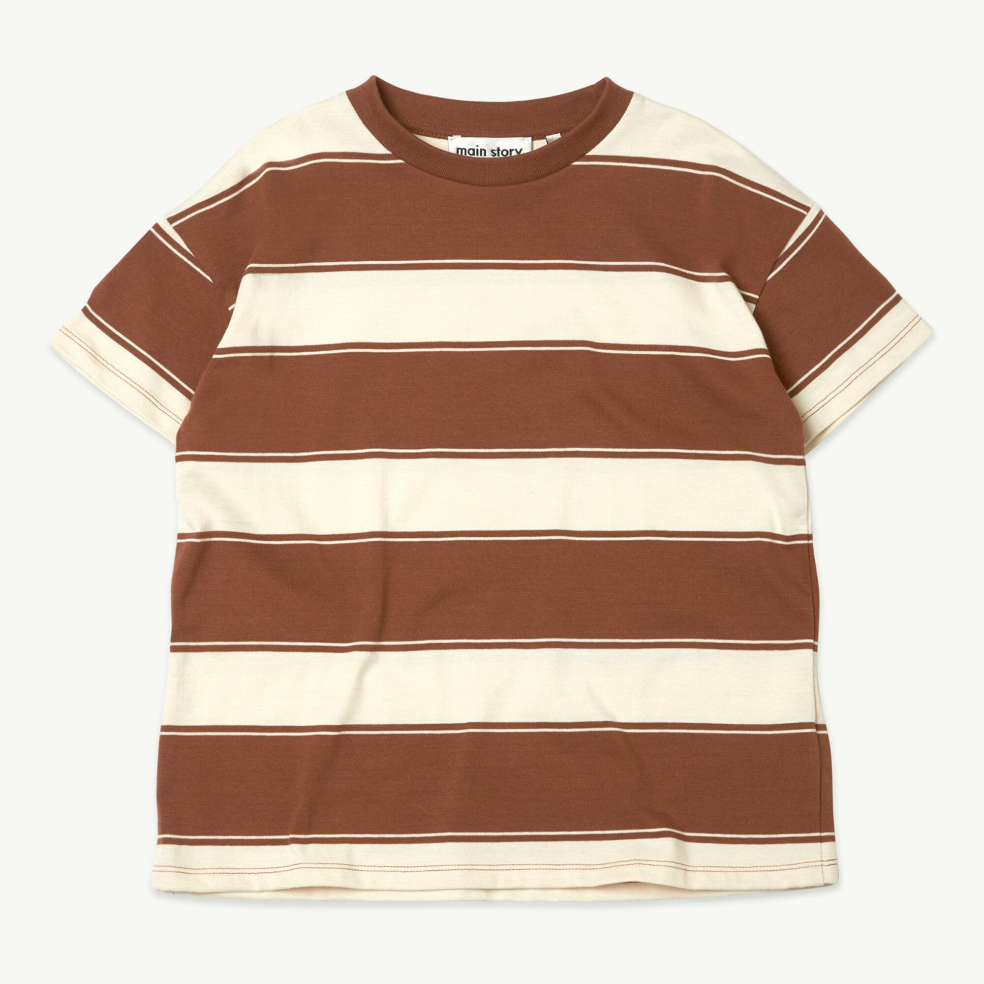 Boys & Girls Brown Stripes Cotton T-Shirt