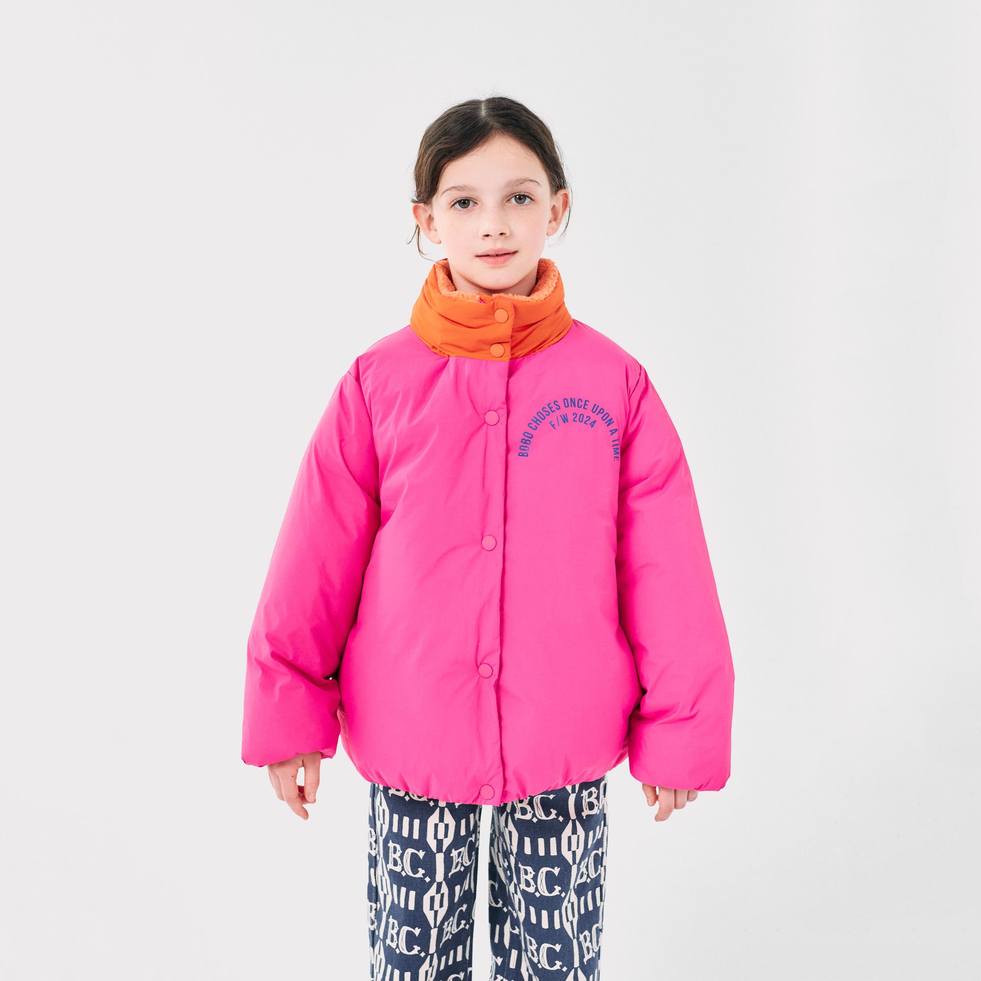 Girls Fluo Pink Padded Jacket