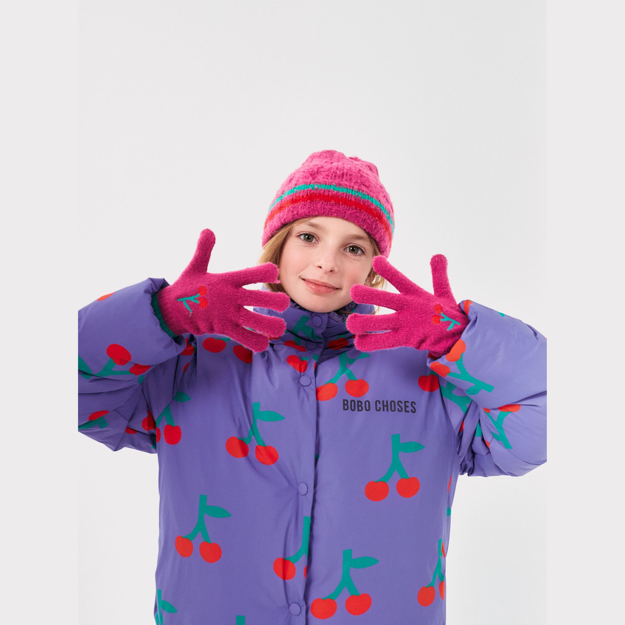 Girls Fuchsia Gloves