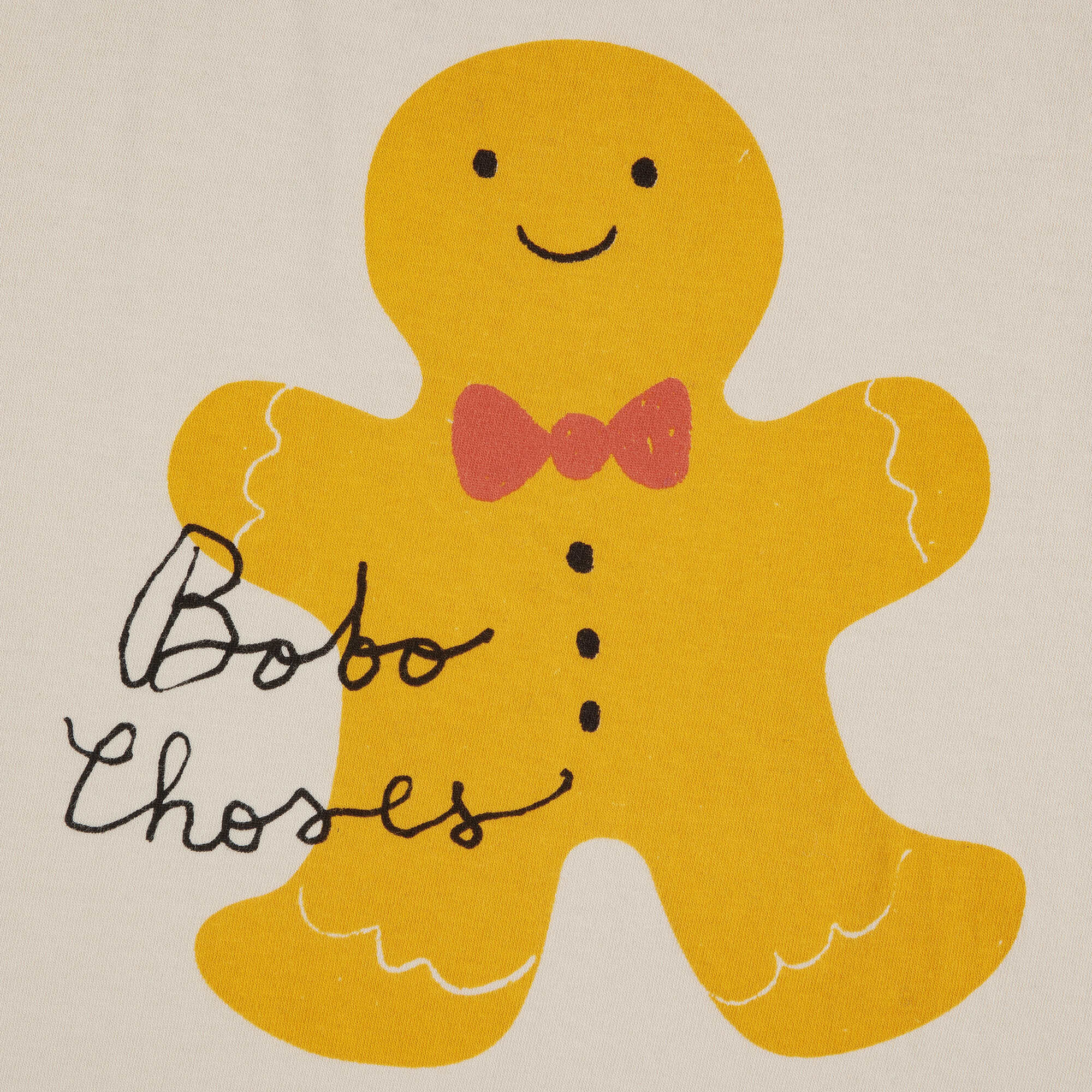 Boys & Girls White Gingerbread Printed Cotton T-Shirt