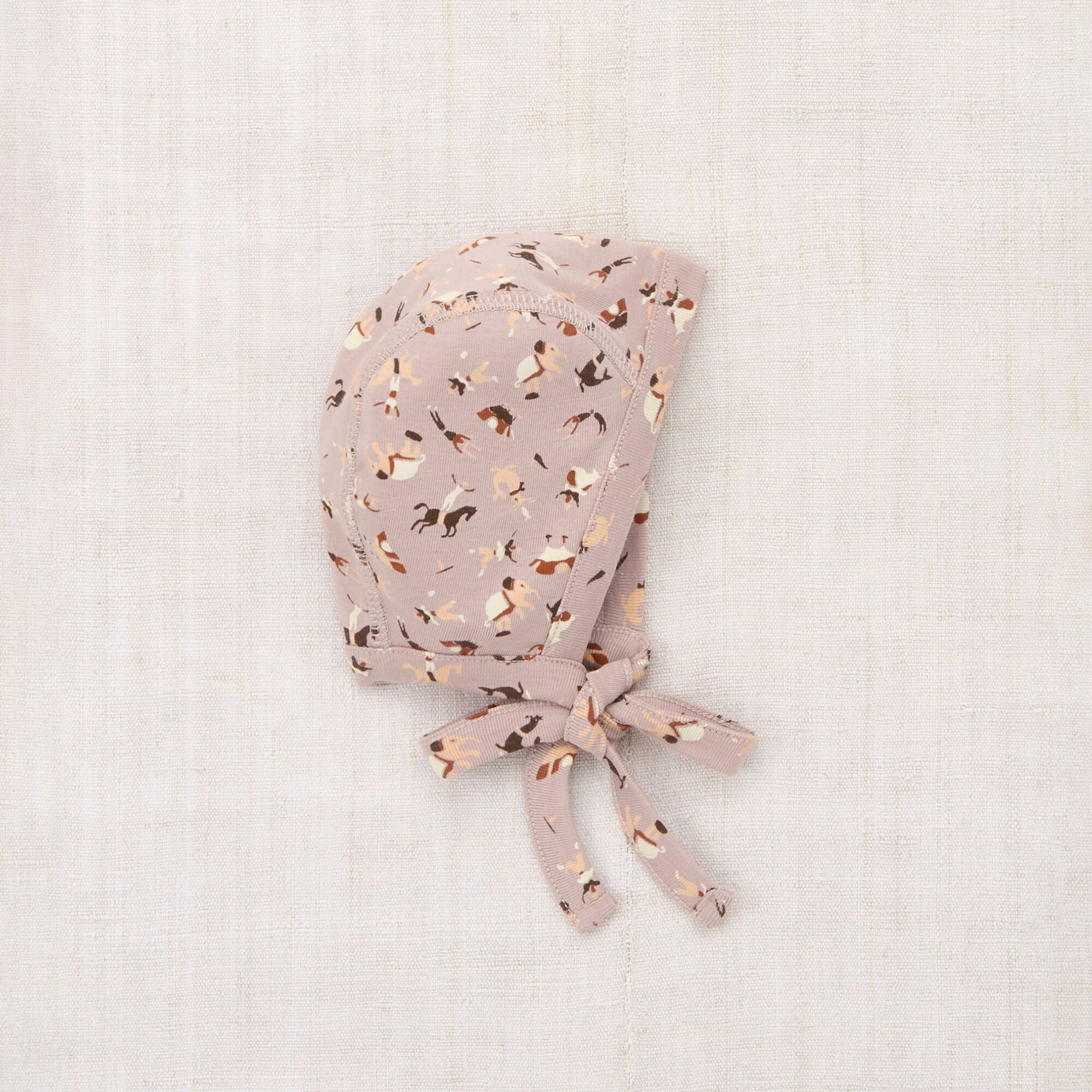 Baby Boys & Girls Beige Pink Printed Cotton Hat