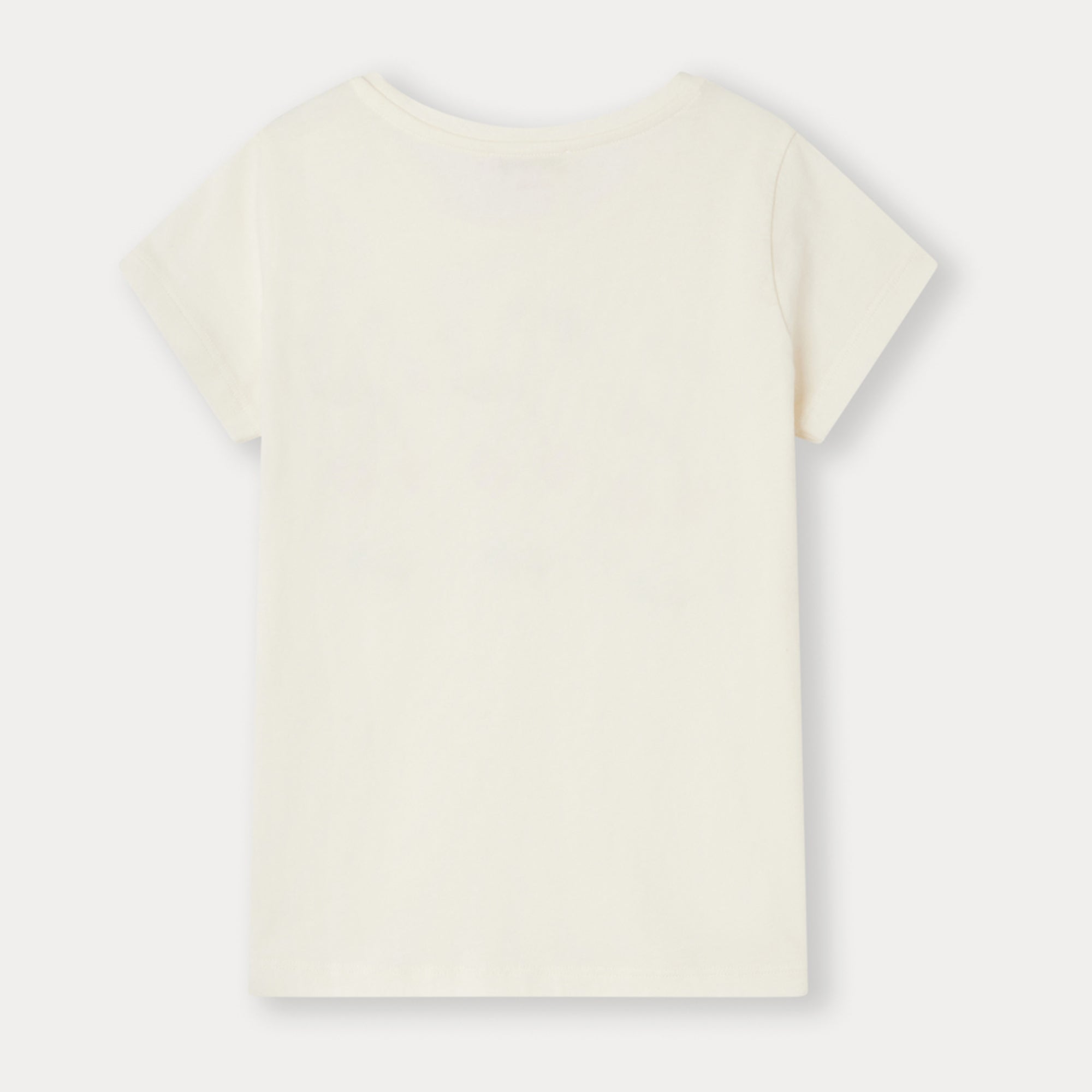 Girls White Printed Cotton T-Shirt