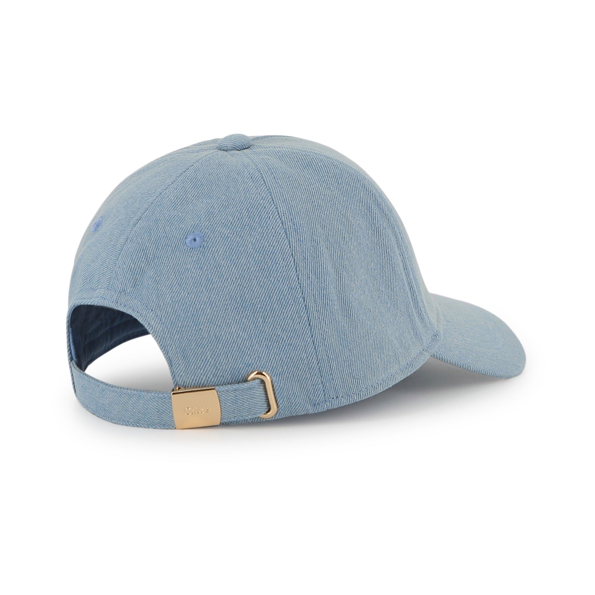 Girls Light Blue Denim Logo Baseball Cap