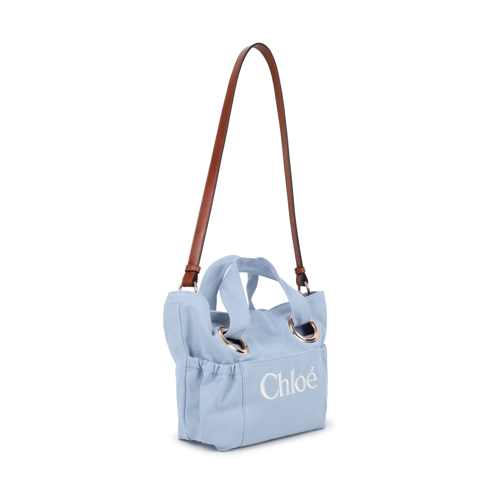 Girls Light Blue Embroidered Logo Handbag(W40 x H25 x D12 cm)