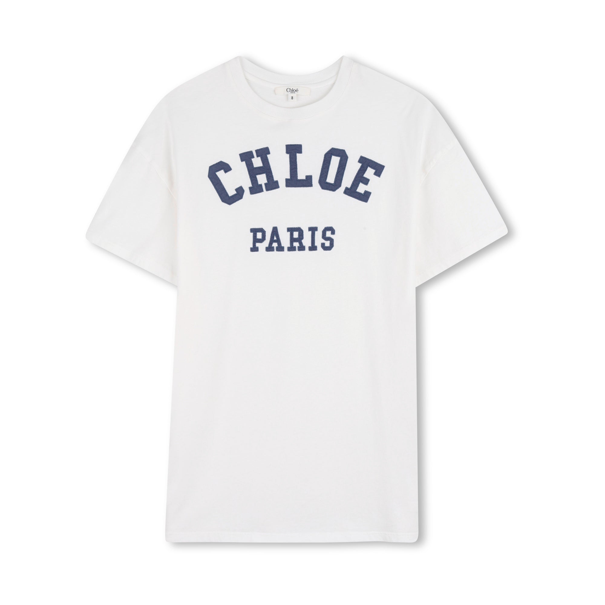 Girls White Logo Cotton Dress