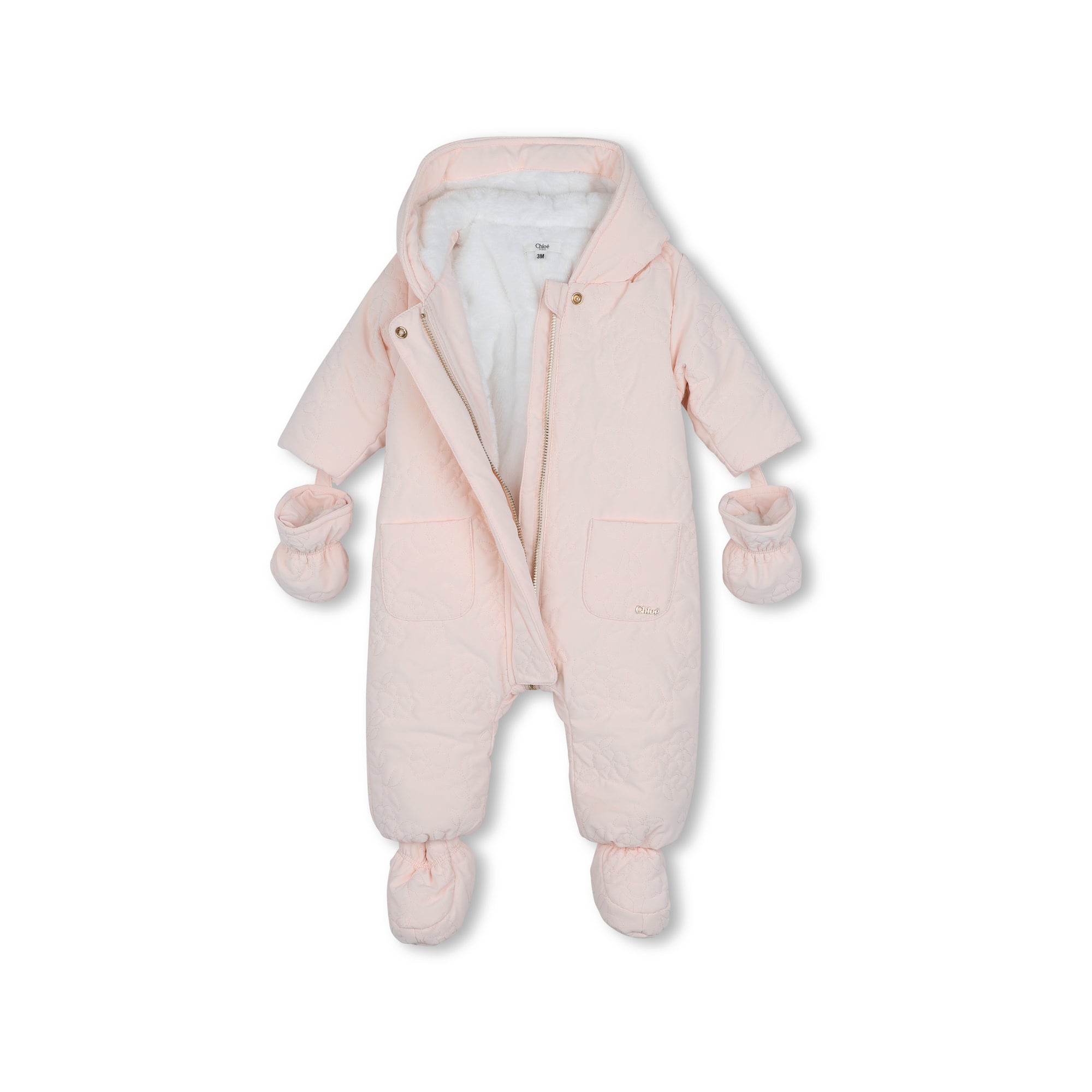 Baby Girls Light Pink Padded Babysuit