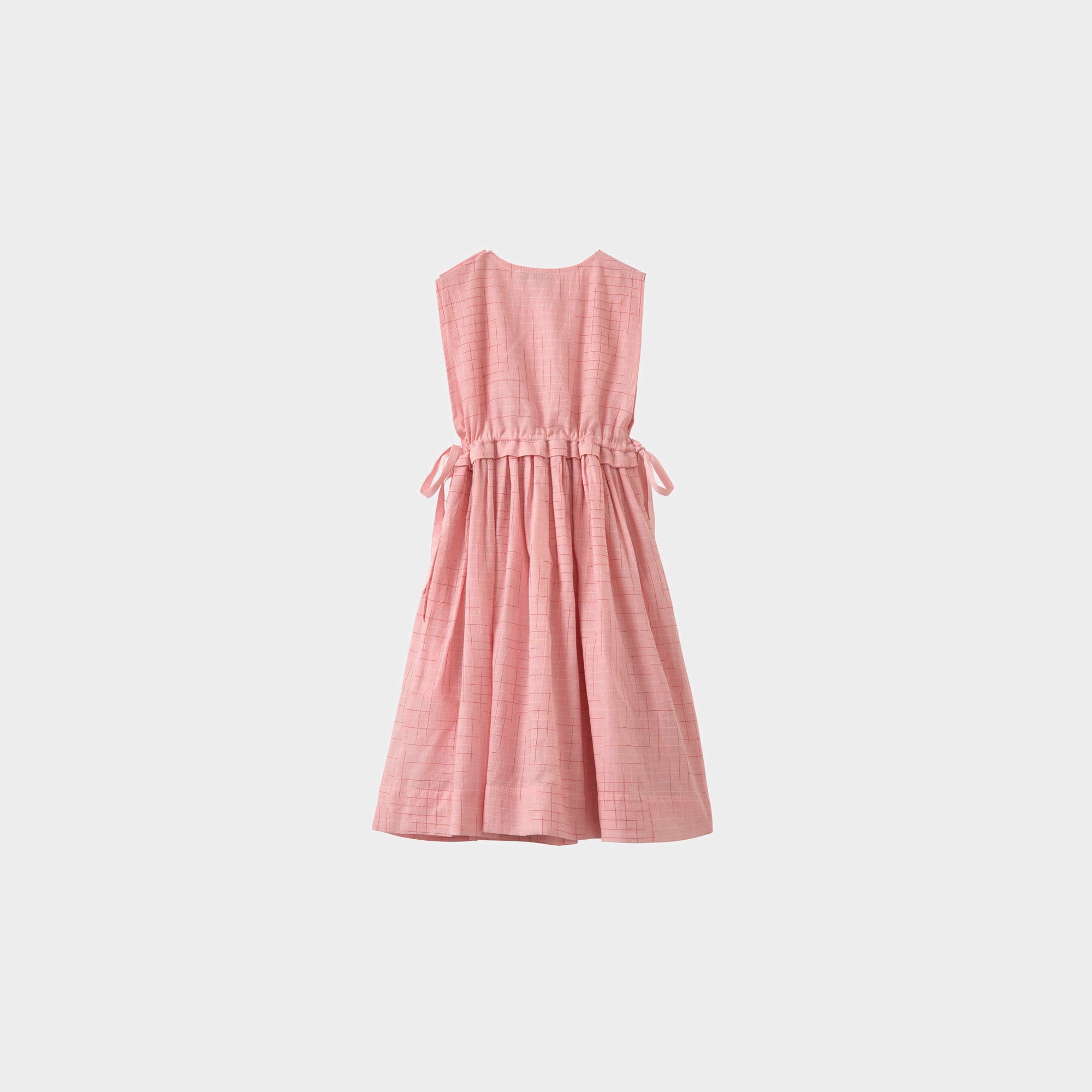 Girls Pink Check Cotton Dress