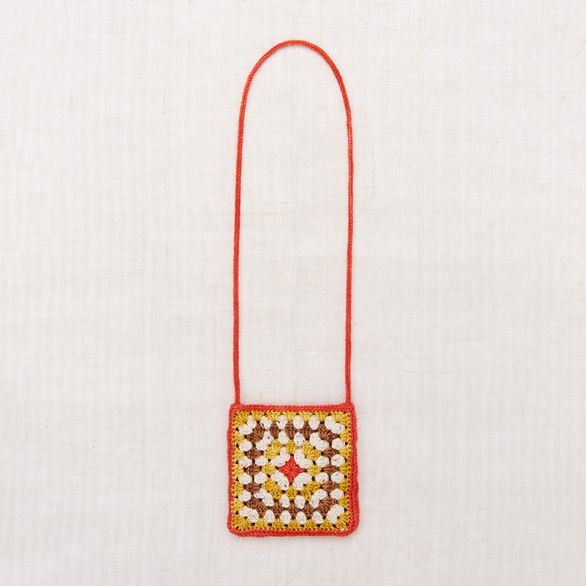 Girls Red Crochet Wool Shoulder Bag